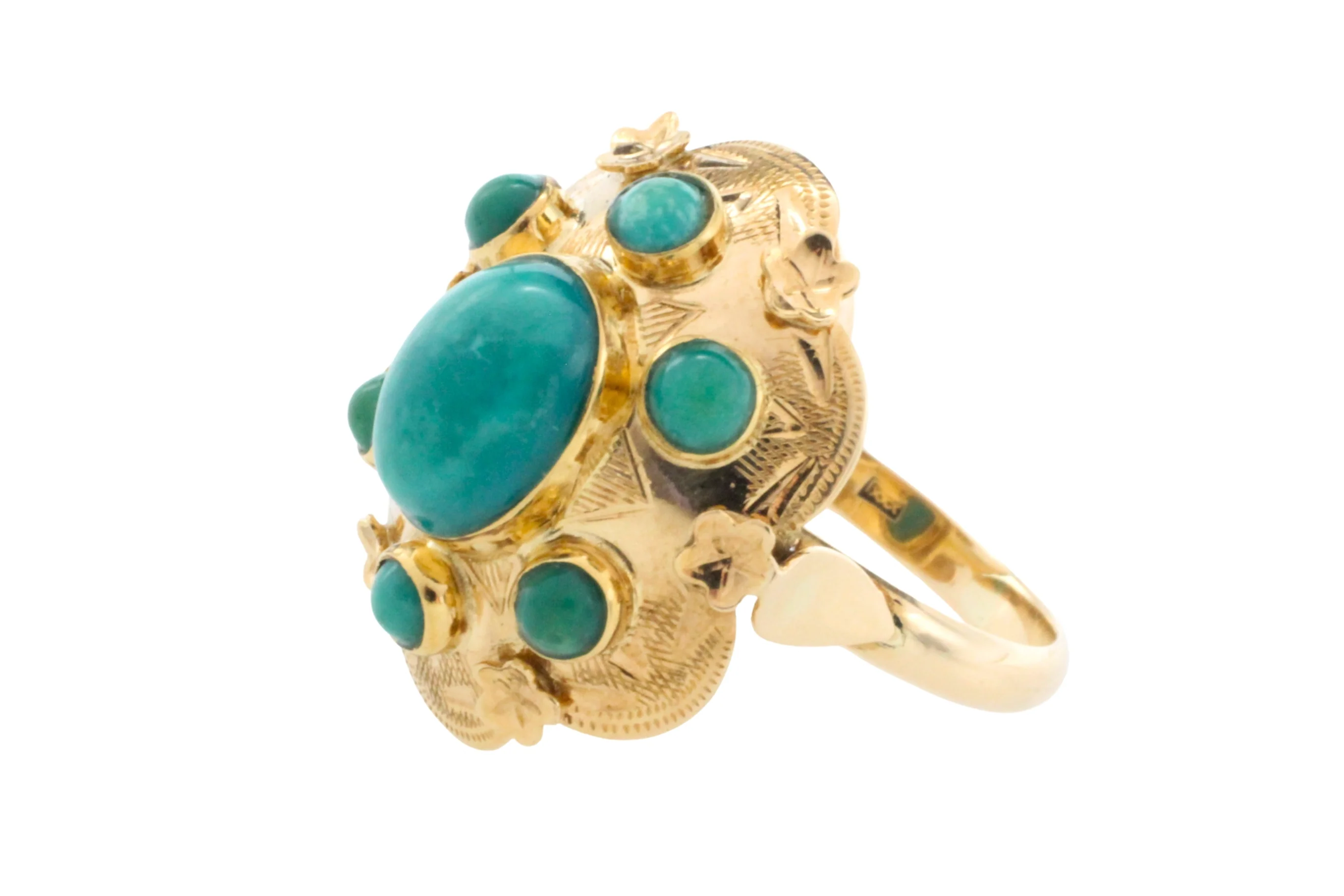 Vintage Turquoise ring in 14 carat gold - Image 4