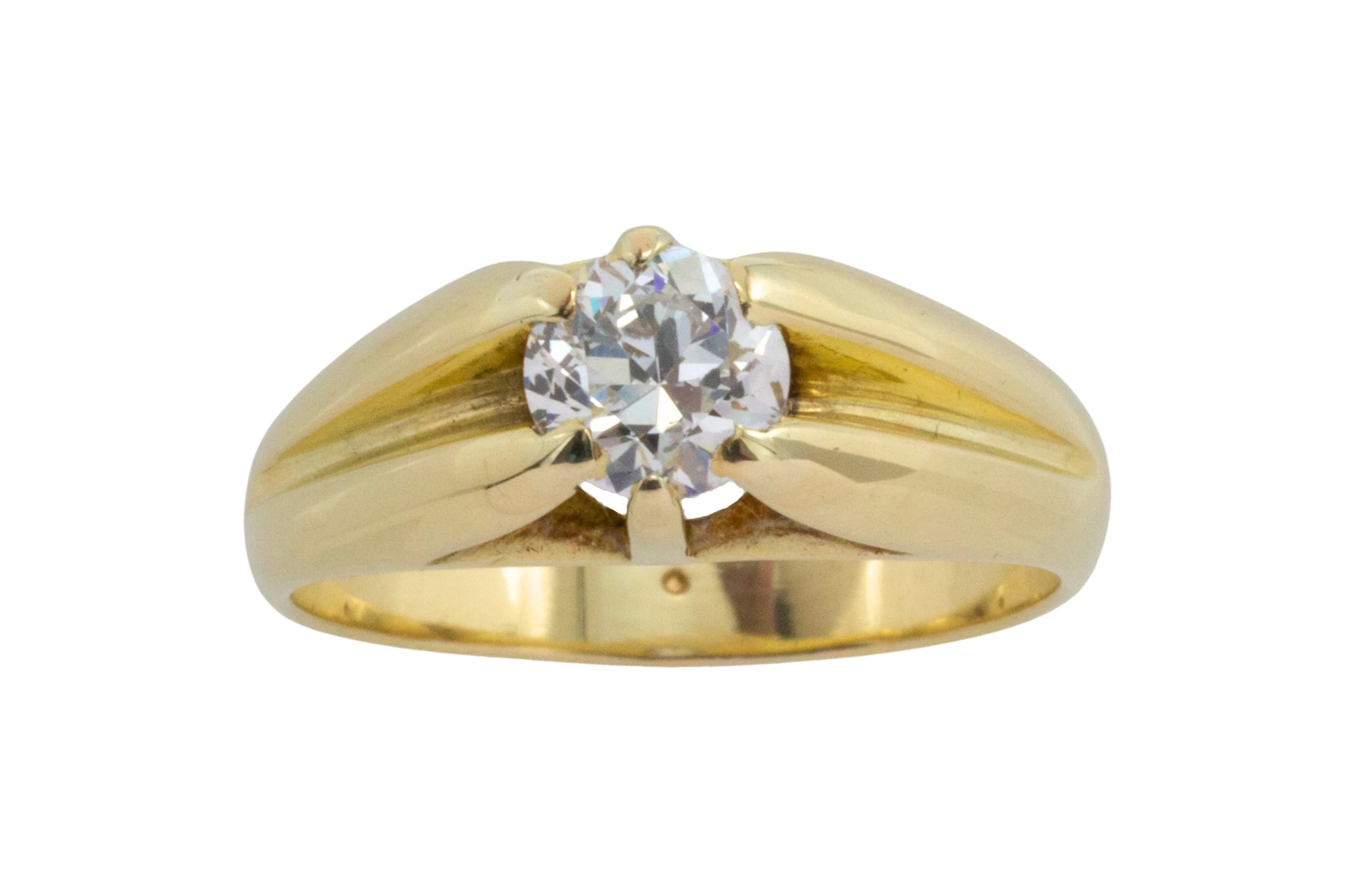 Vintage 14 carat gold brilliant cut diamond ring - Image 2