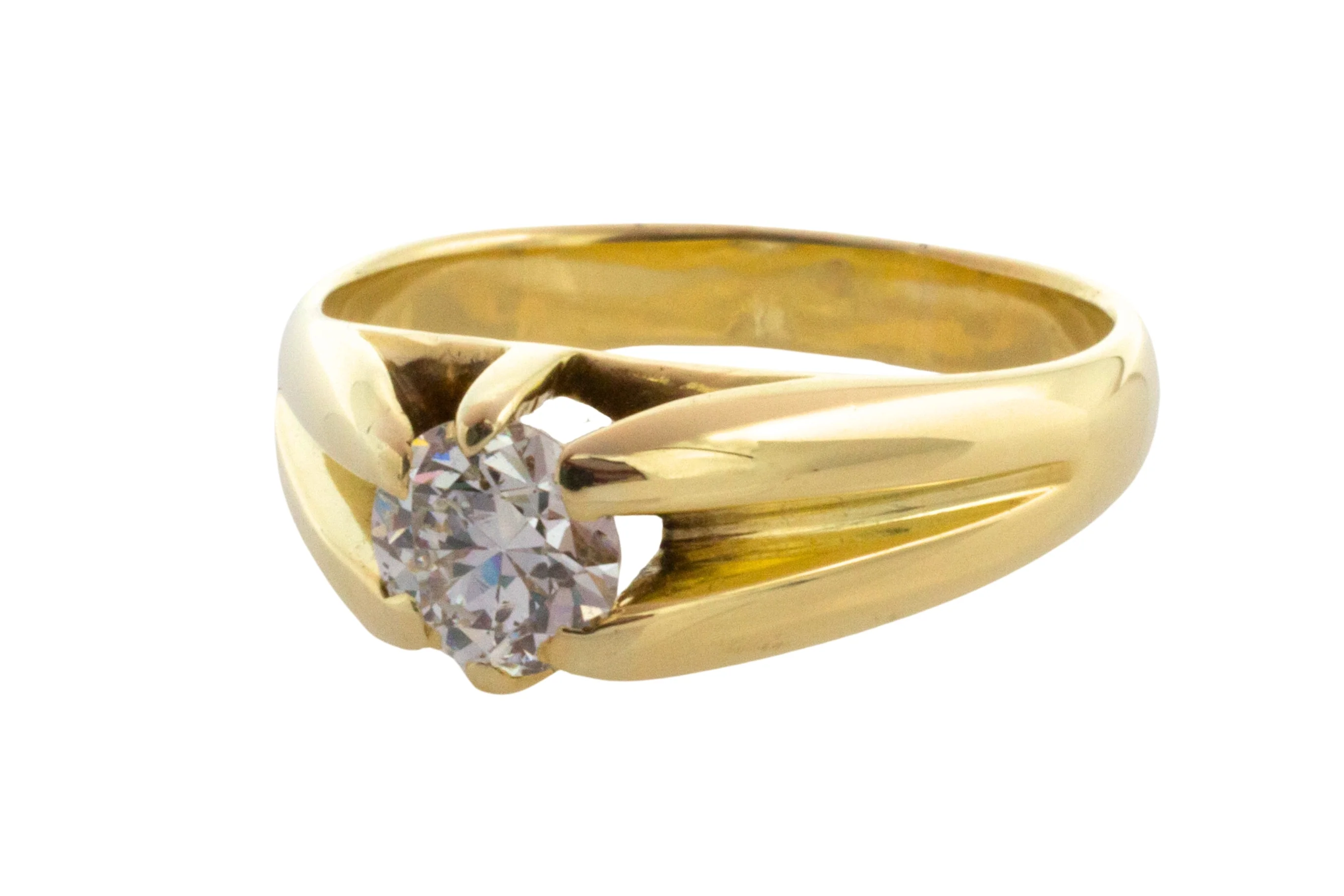 Vintage 14 carat gold brilliant cut diamond ring - Image 4