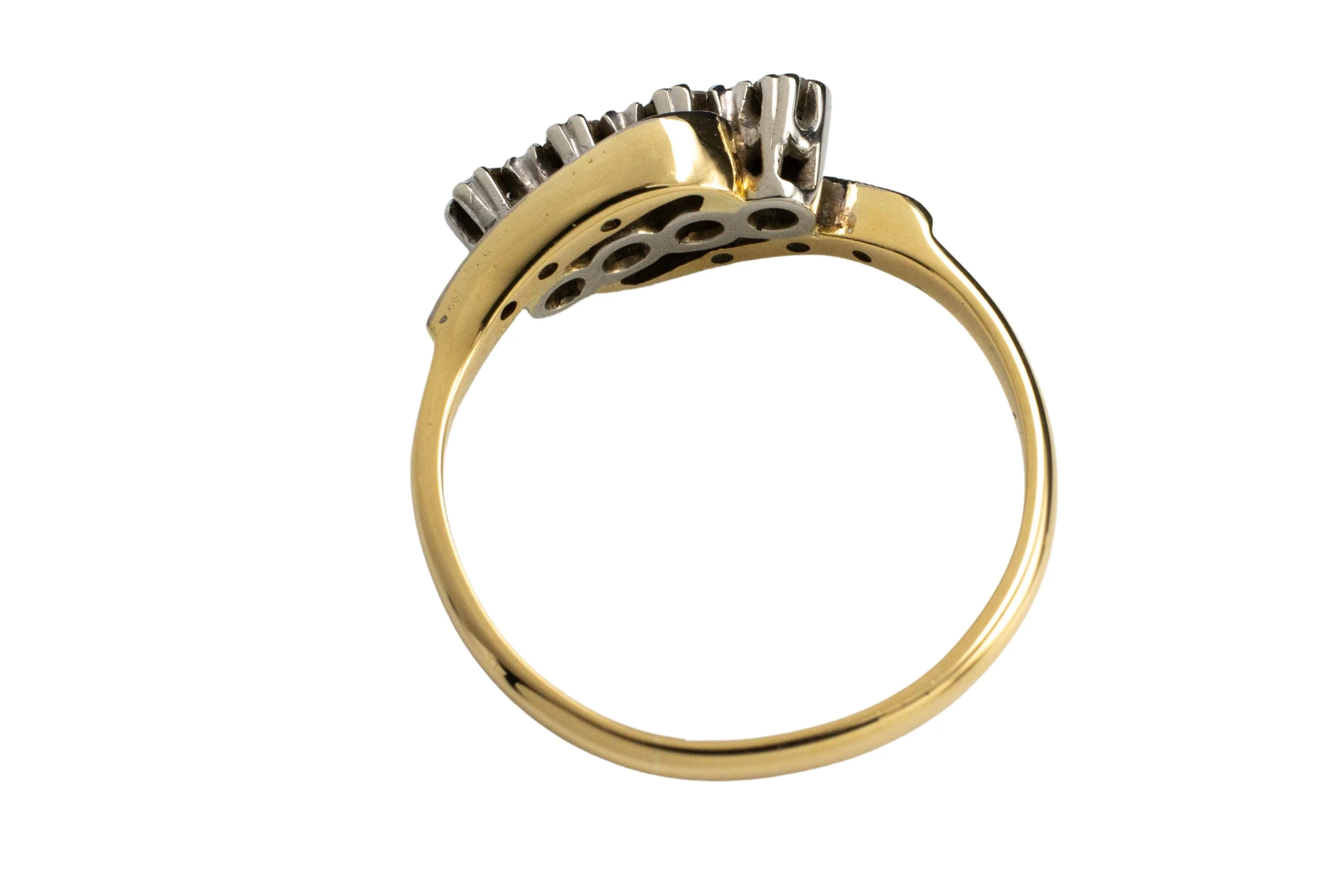 Vintage 18 carat gold diamond swirl ring - Image 5