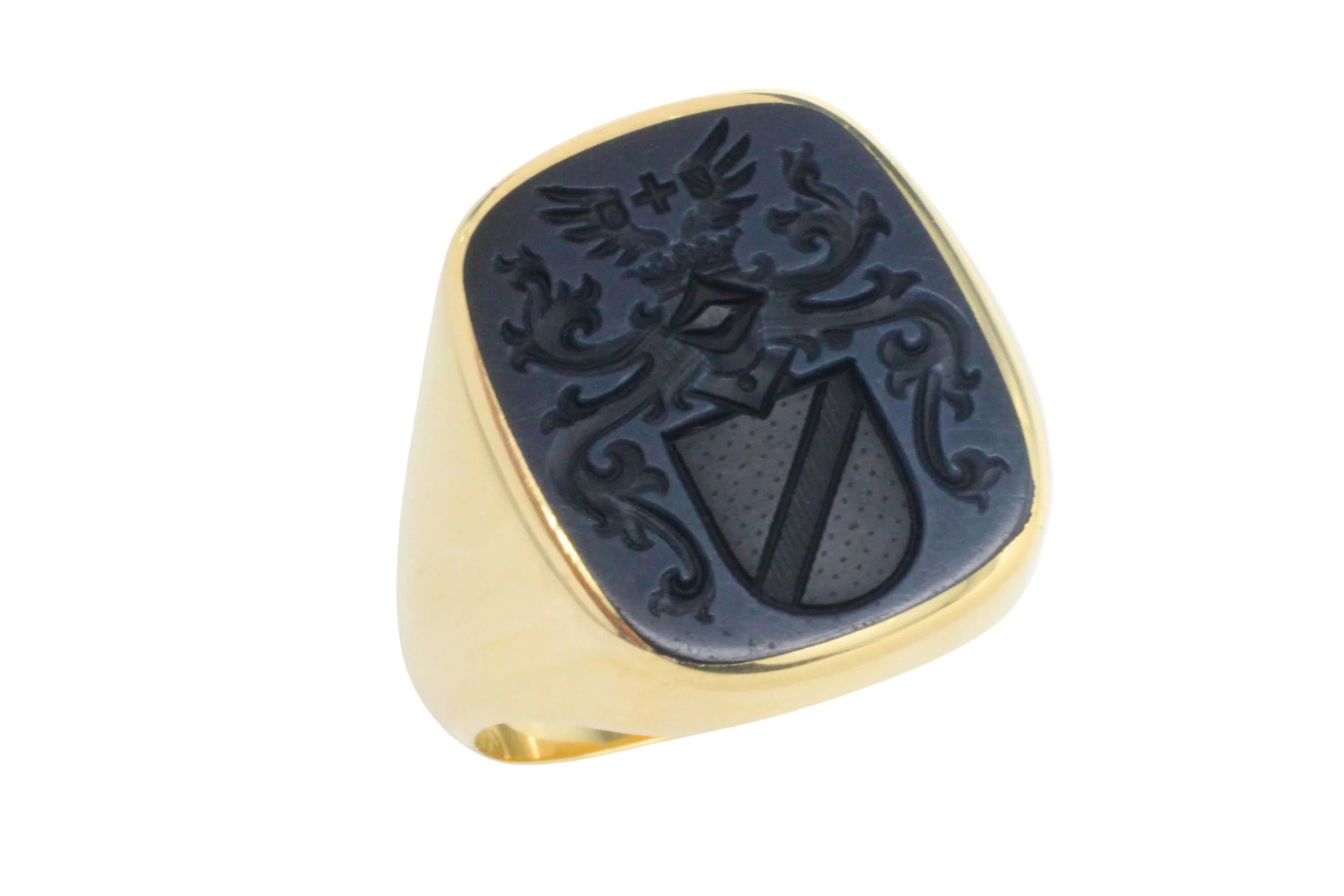 Vintage signet agate intaglio ring in 14 carat gold - Image 2