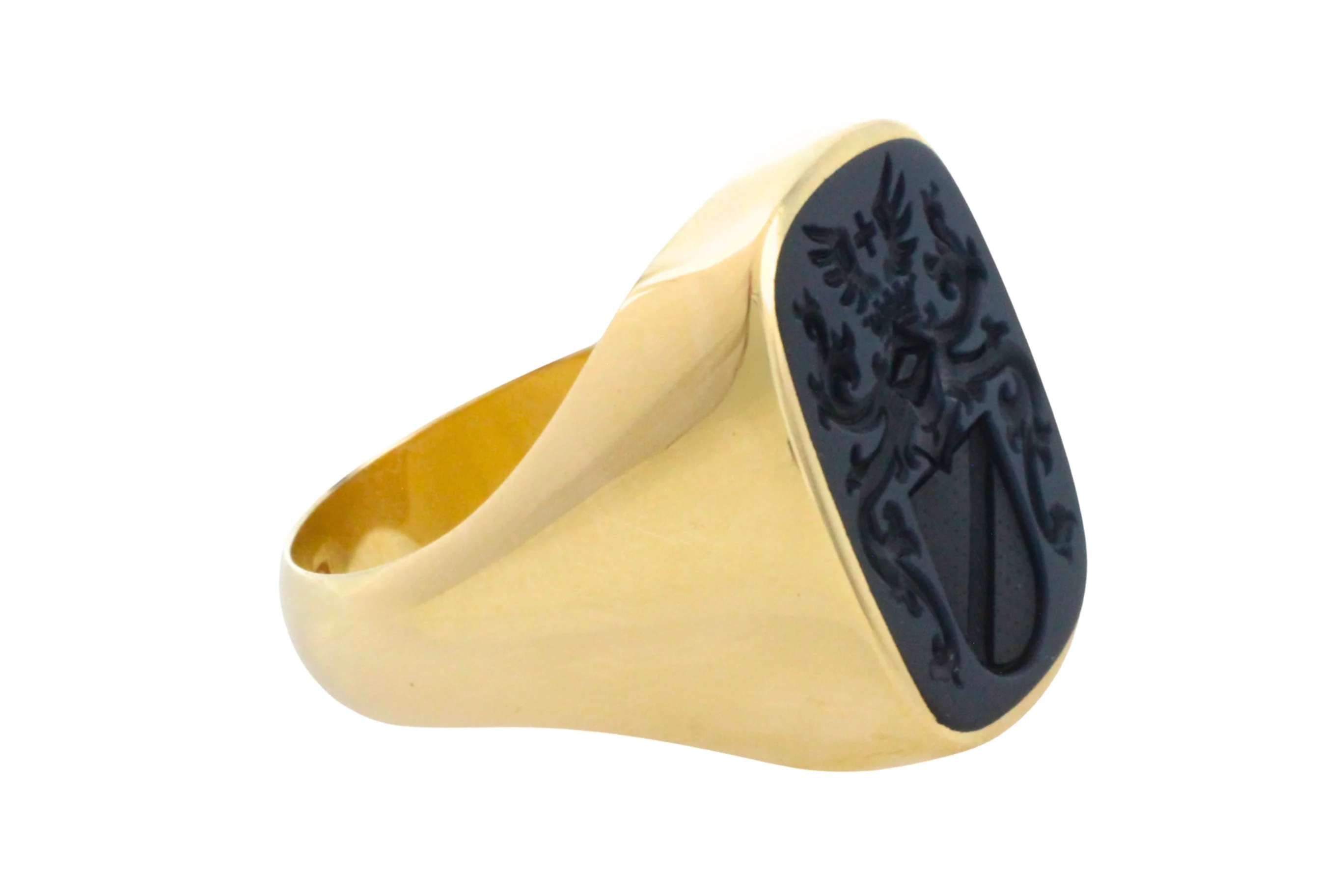 Vintage signet agate intaglio ring in 14 carat gold - Image 3