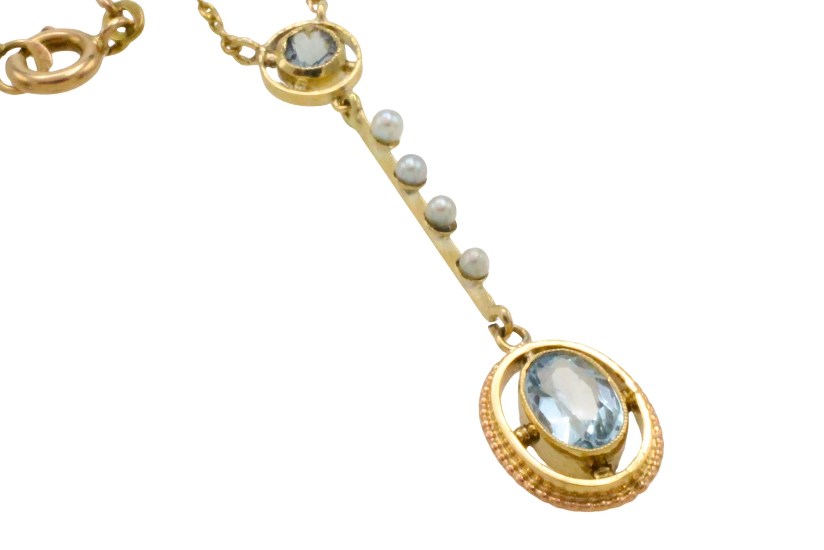 Vintage aquamarine and pearl collier - Image 3