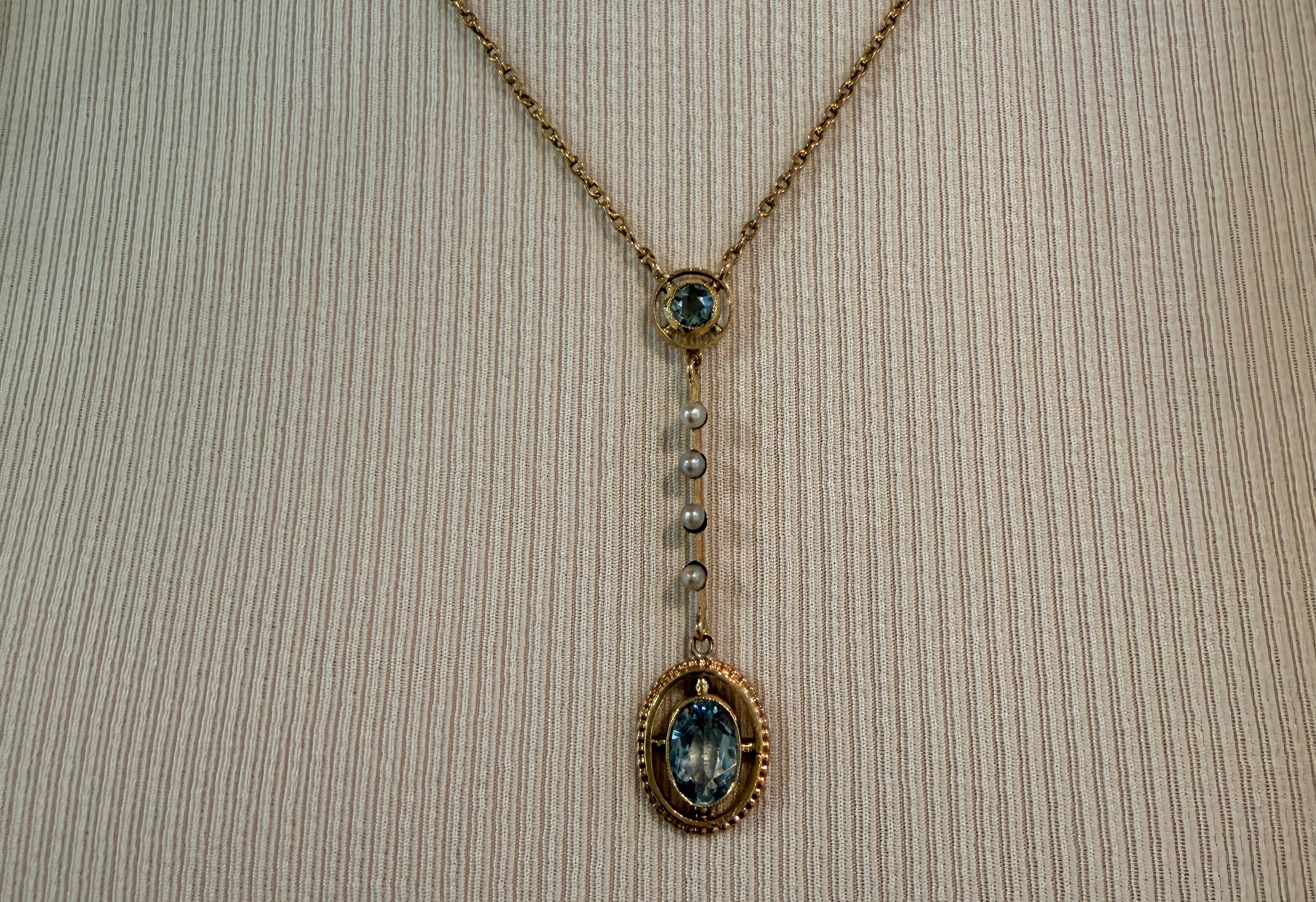 Vintage aquamarine and pearl collier - Image 6