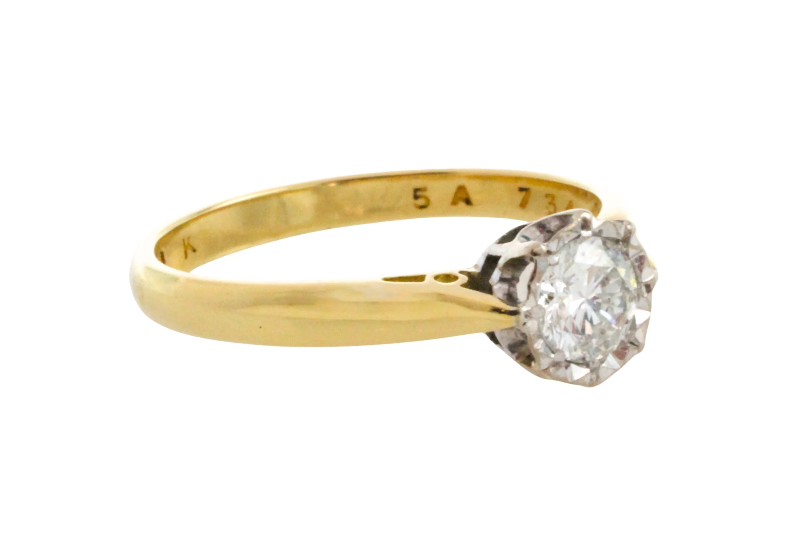 Vintage brilliant cut diamond solitaire ring - Image 3