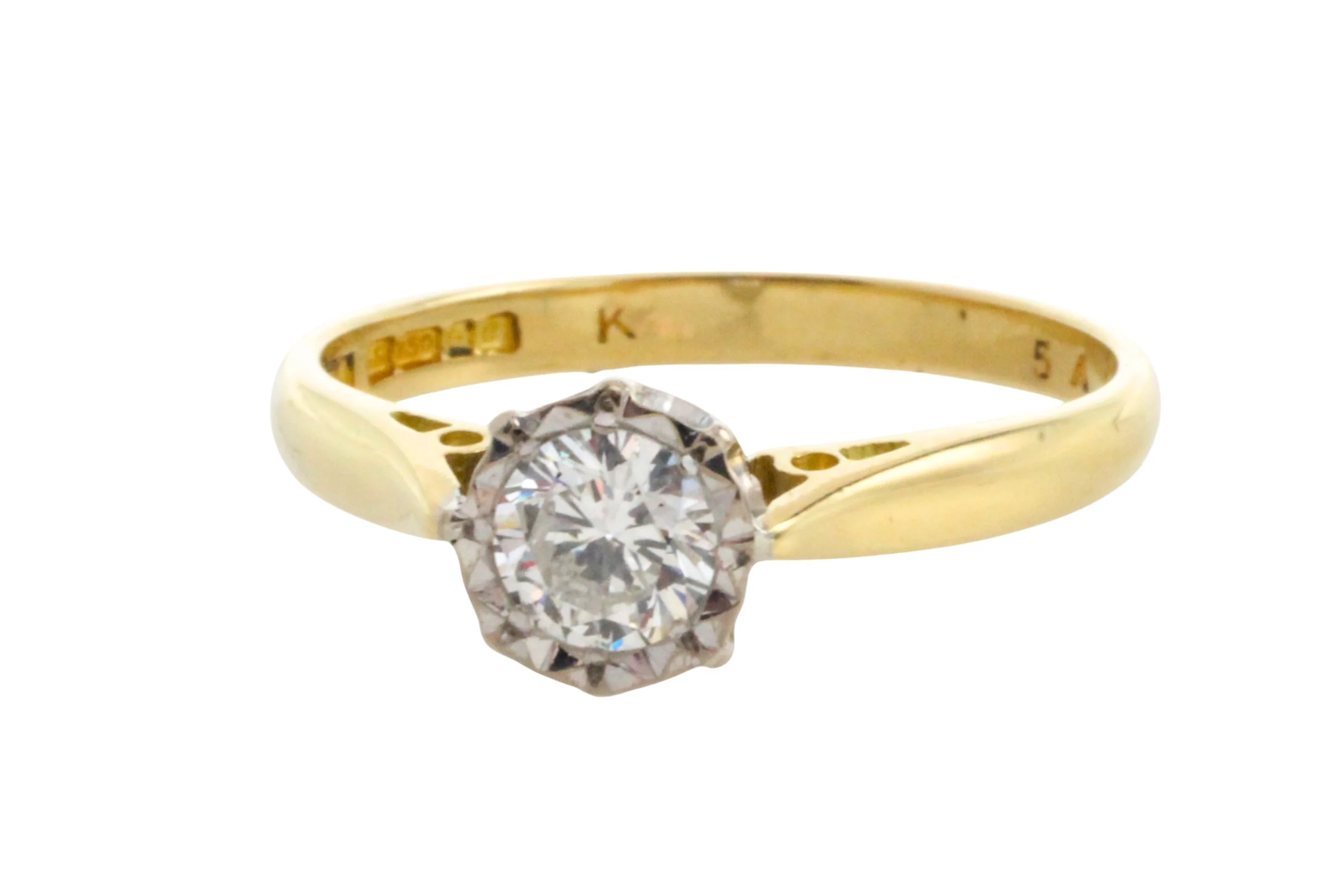 Vintage brilliant cut diamond solitaire ring - Image 4