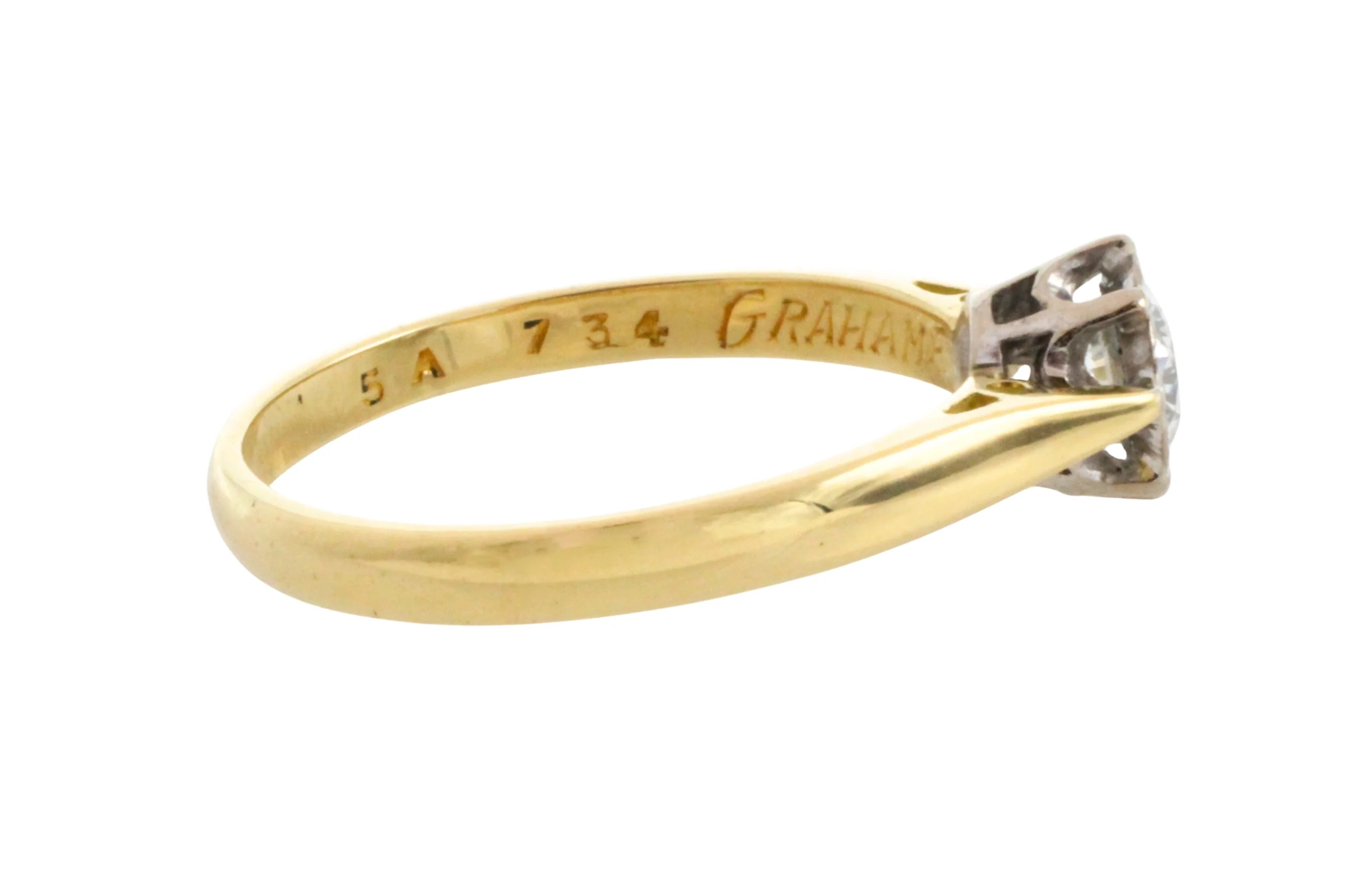 Vintage brilliant cut diamond solitaire ring - Image 5