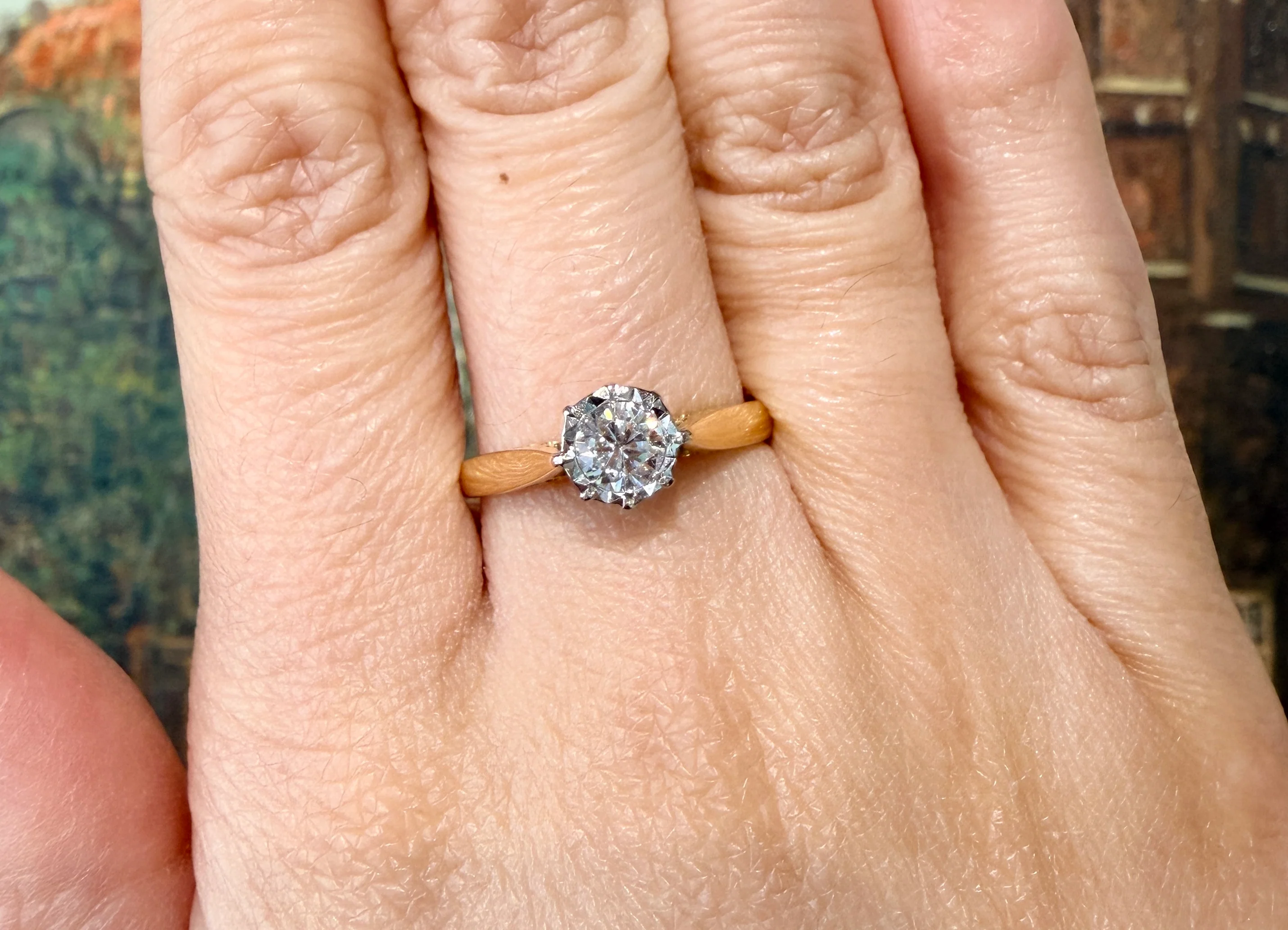 Vintage brilliant cut diamond solitaire ring - Image 7