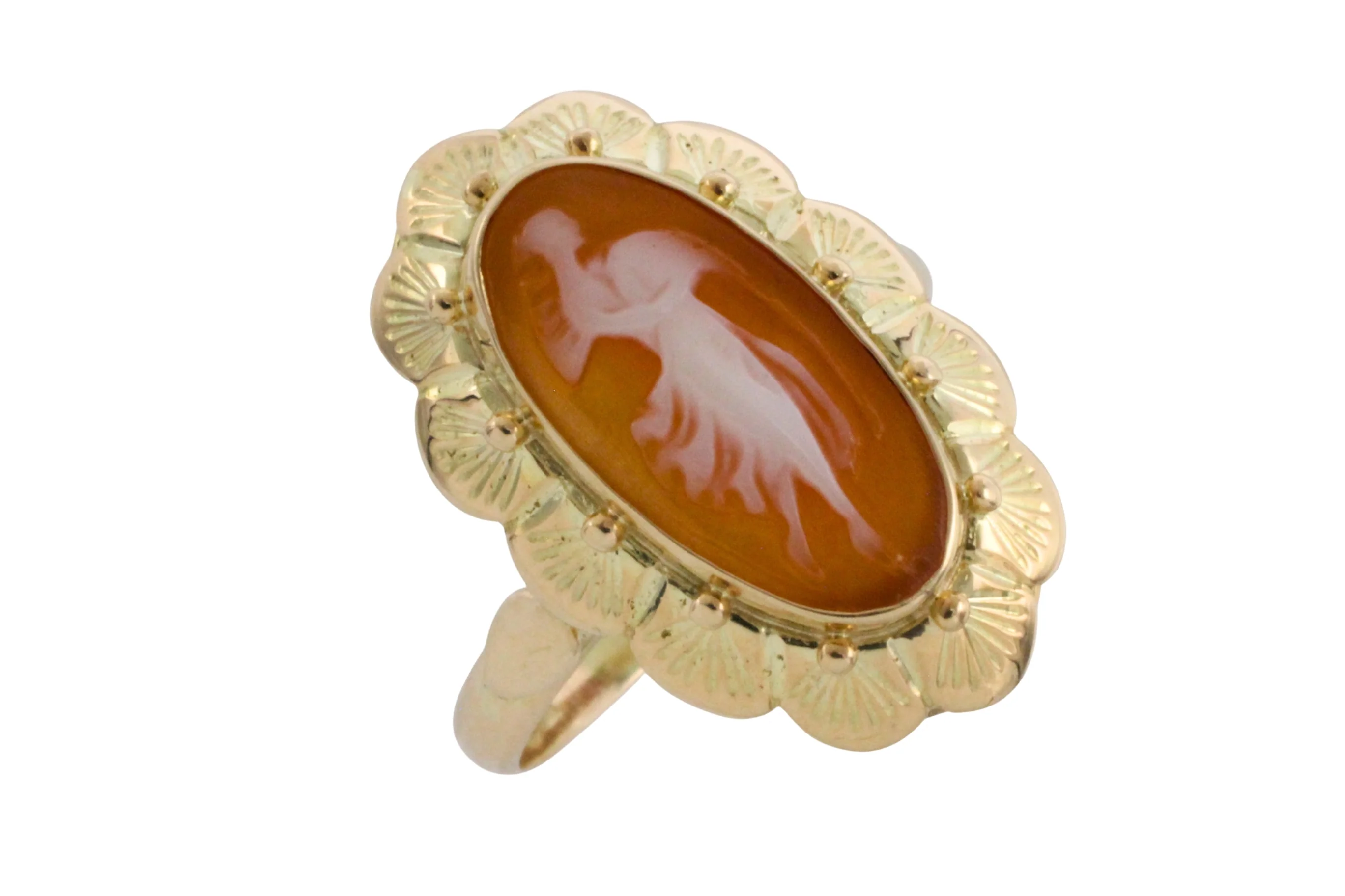 Vintage cameo ring in 14 carat gold - Image 3