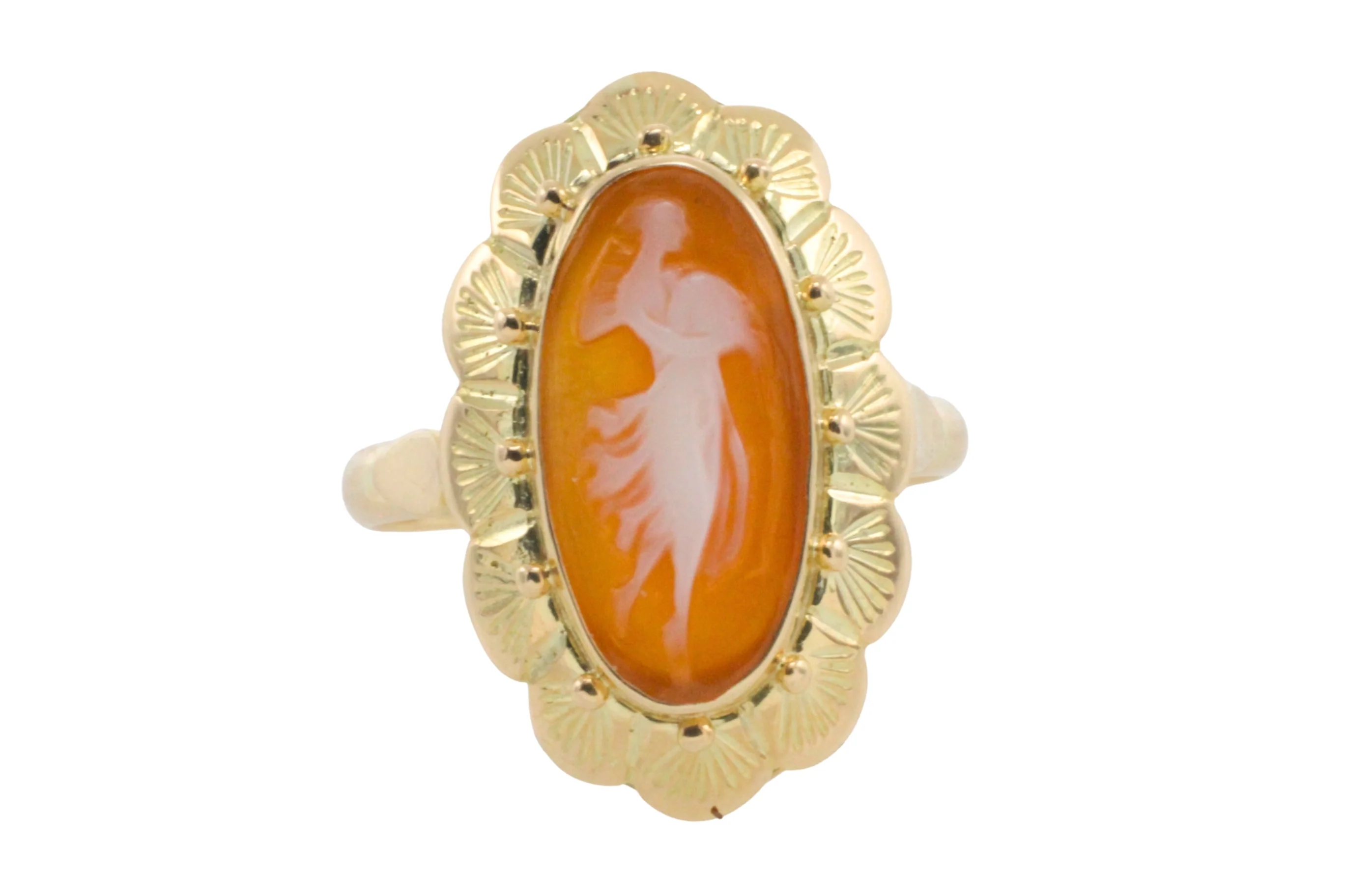 Vintage cameo ring in 14 carat gold - Image 4