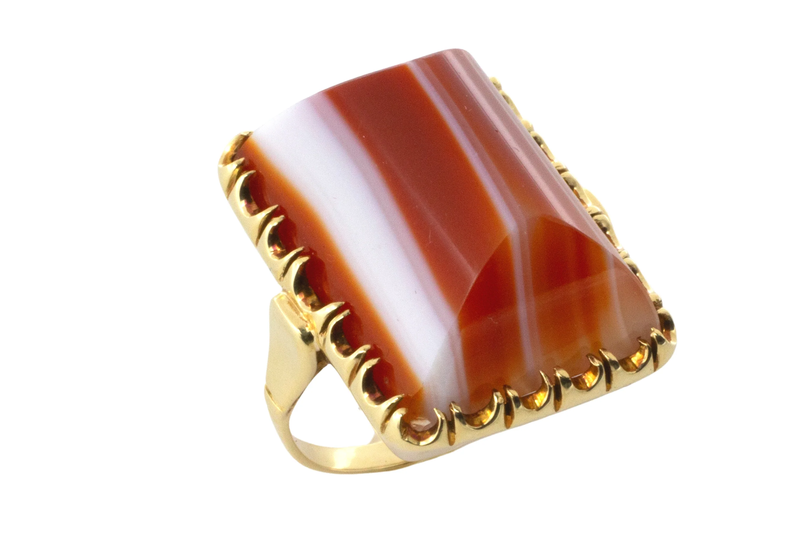 Vintage carnelian ring in 14 carat gold - Image 3