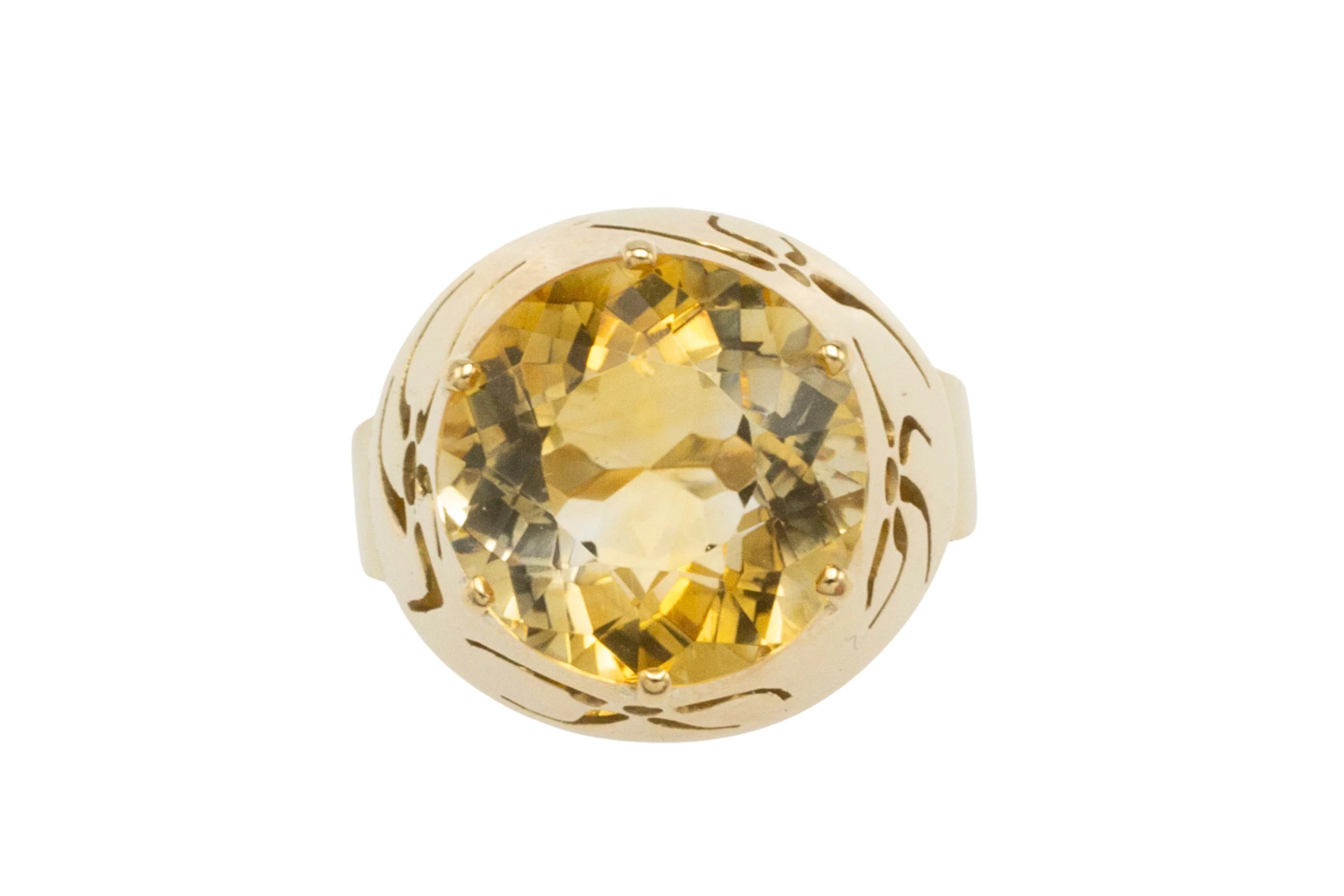 Vintage citrine ring in 14 carat gold - Image 3