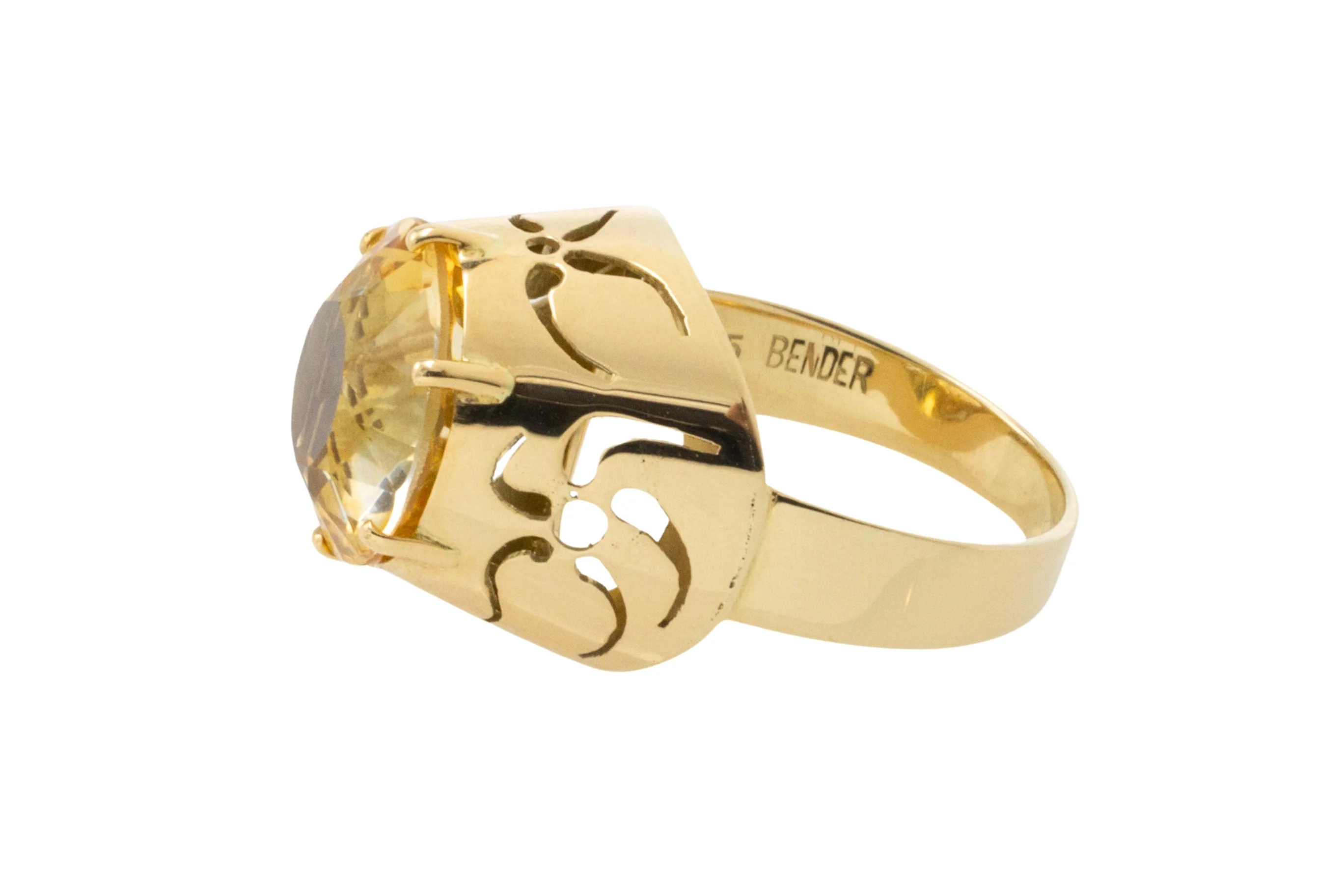 Vintage citrine ring in 14 carat gold - Image 4