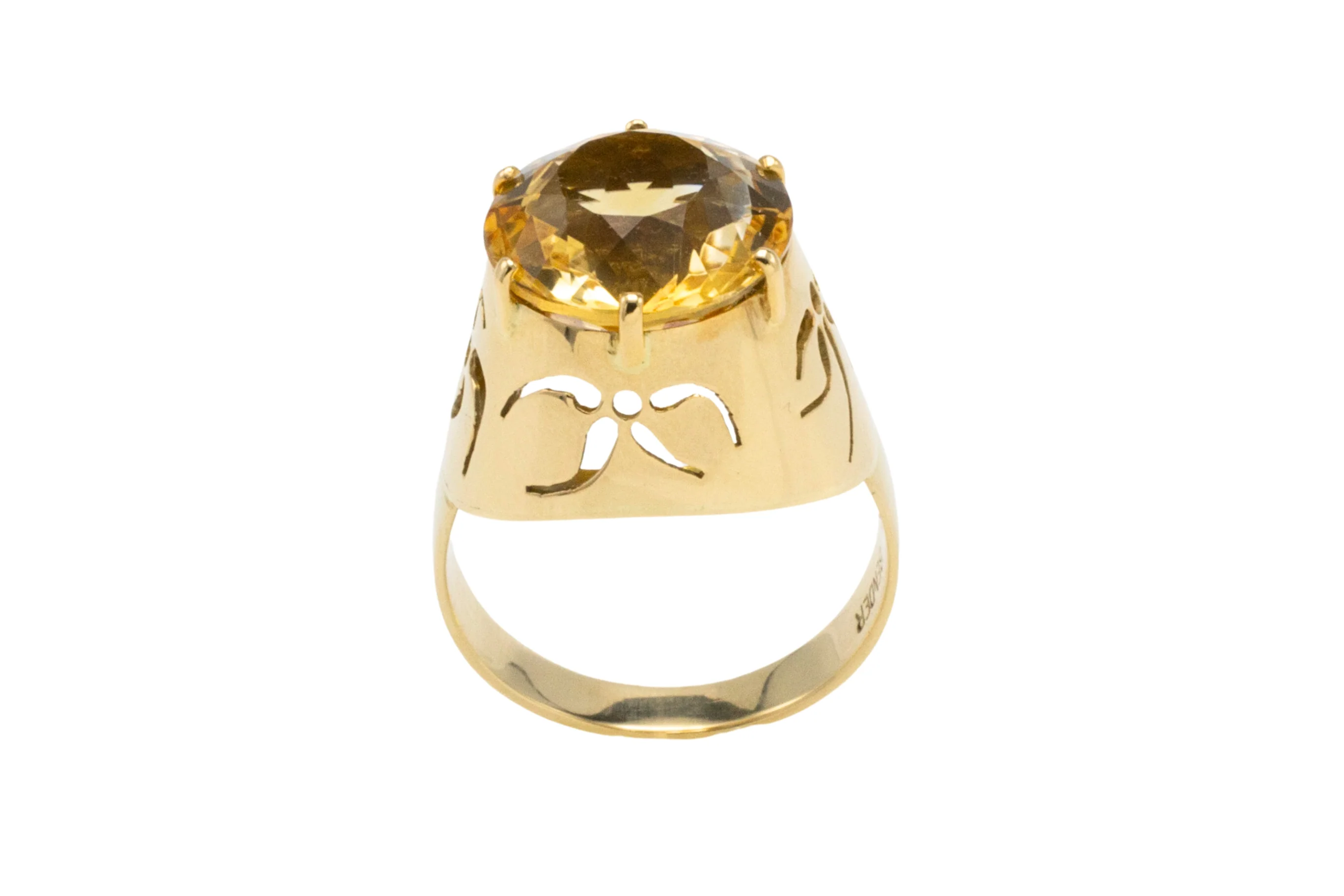 Vintage citrine ring in 14 carat gold - Image 5