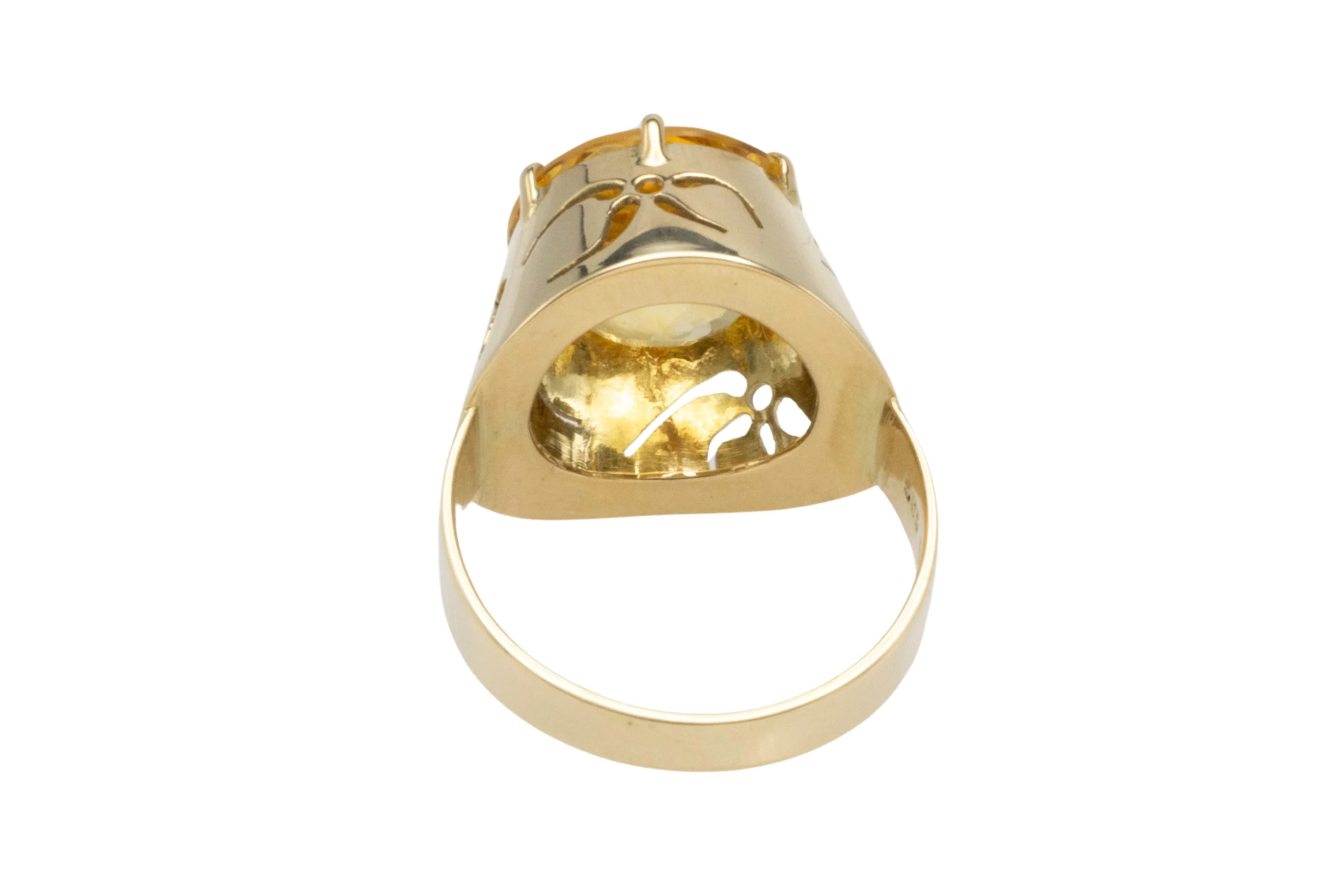 Vintage citrine ring in 14 carat gold - Image 6