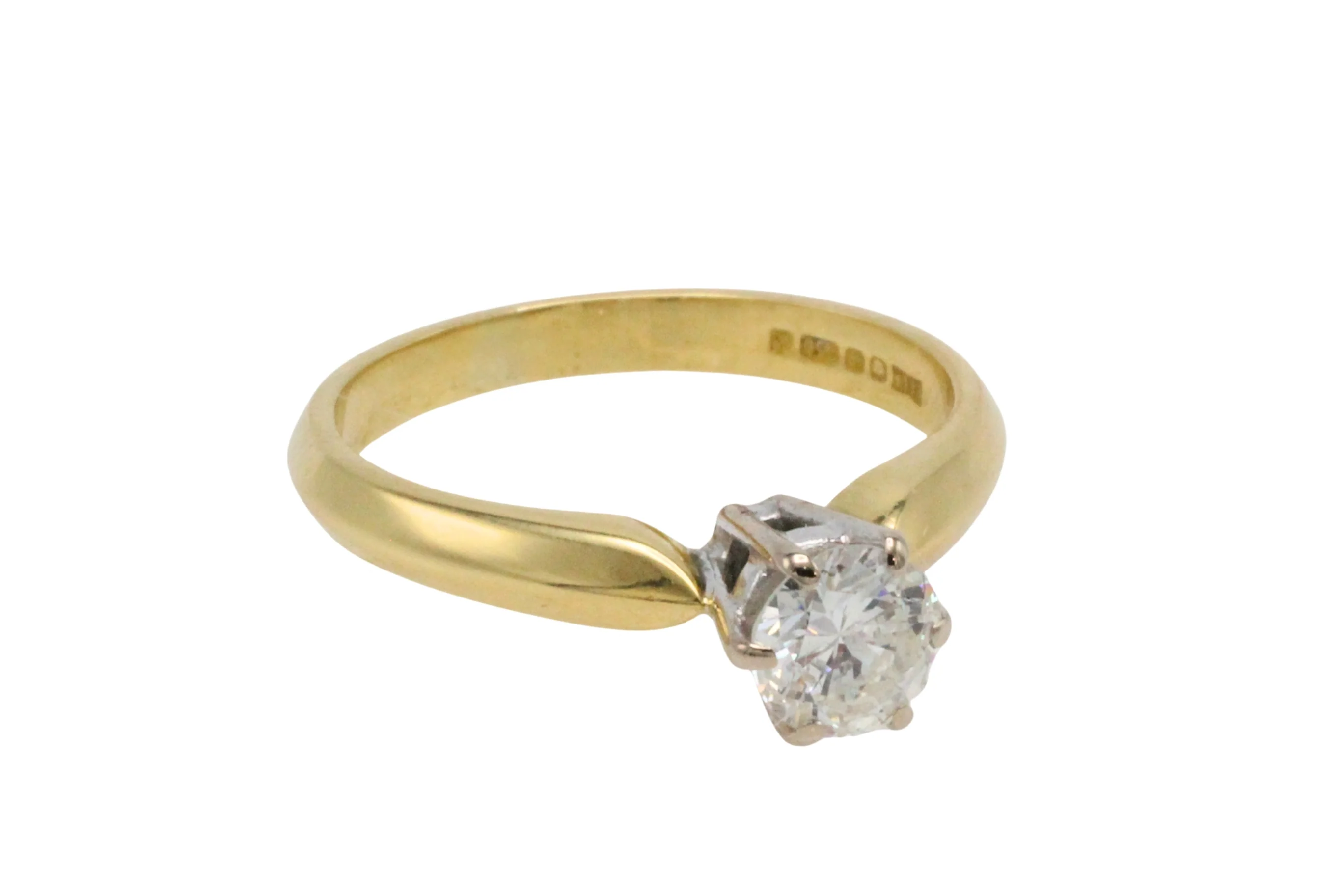 Vintage diamond solitaire ring in 18 carat gold - Image 2