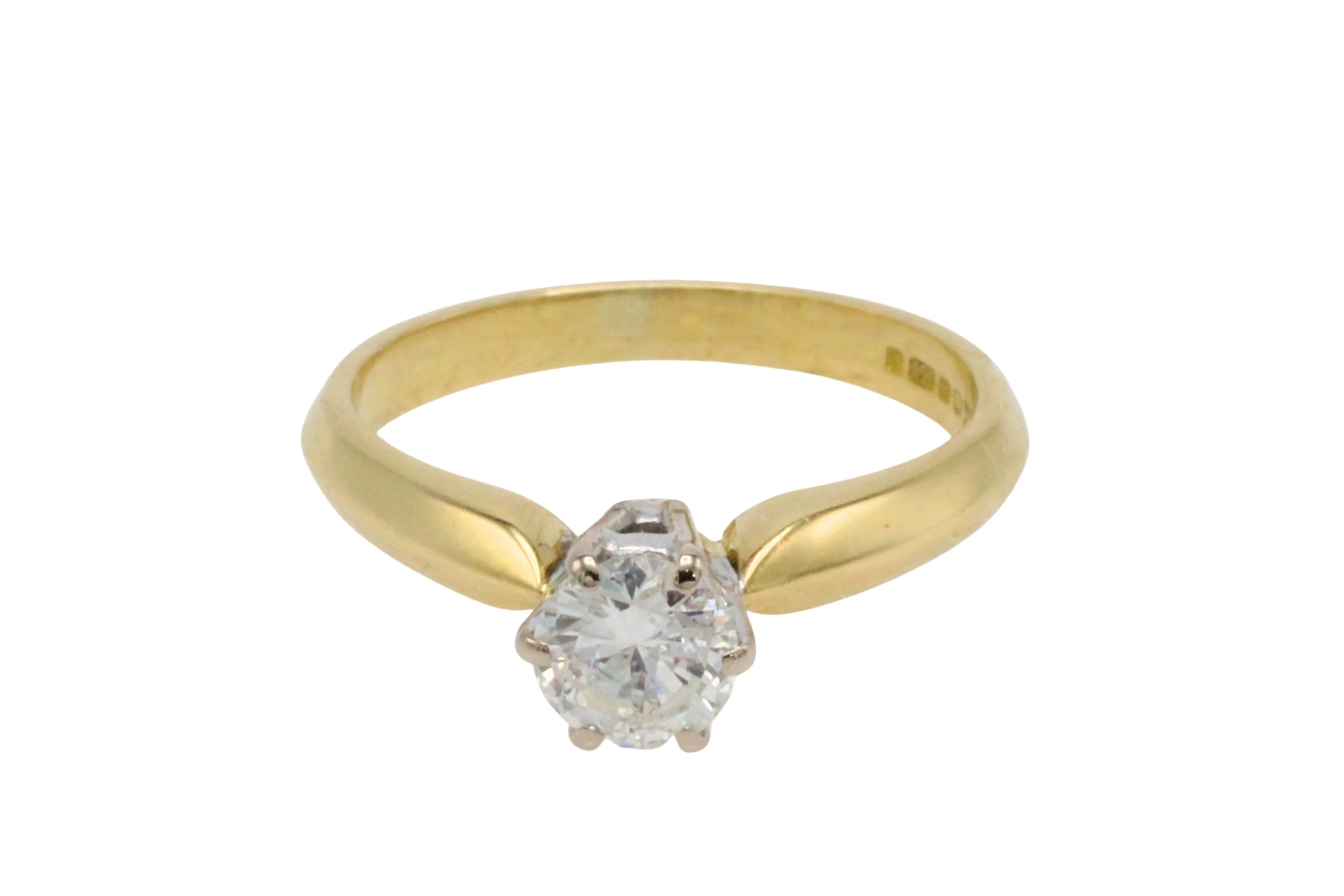 Vintage diamond solitaire ring in 18 carat gold - Image 4