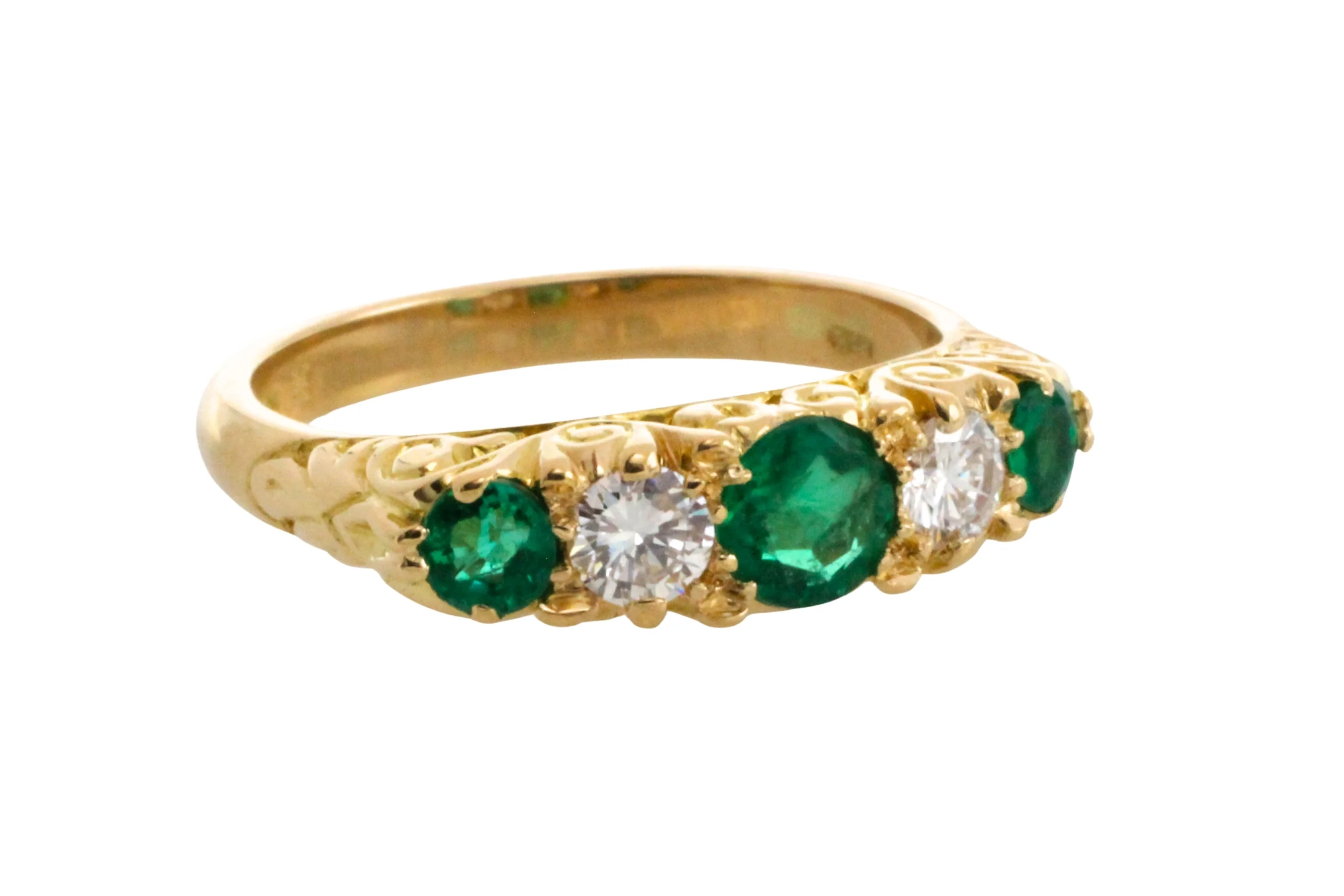 Vintage emerald and diamond ring - Image 2