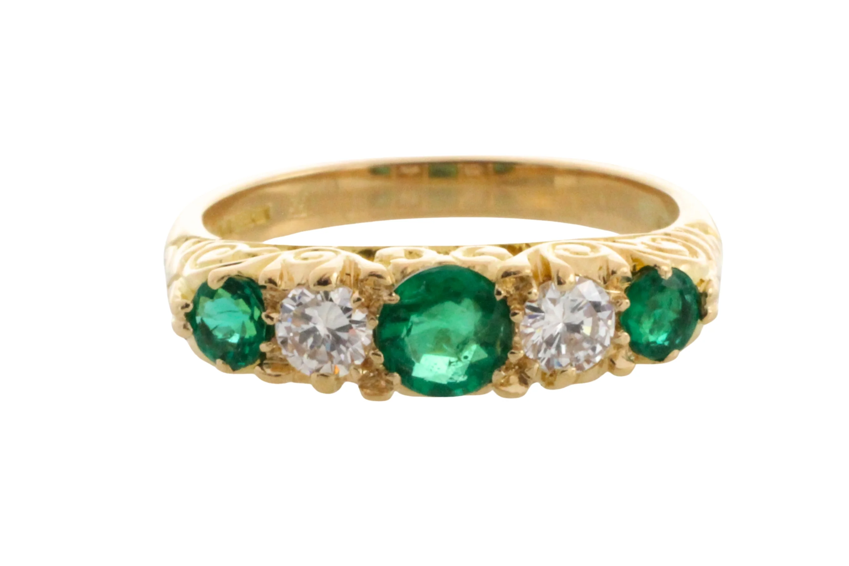 Vintage emerald and diamond ring - Image 4