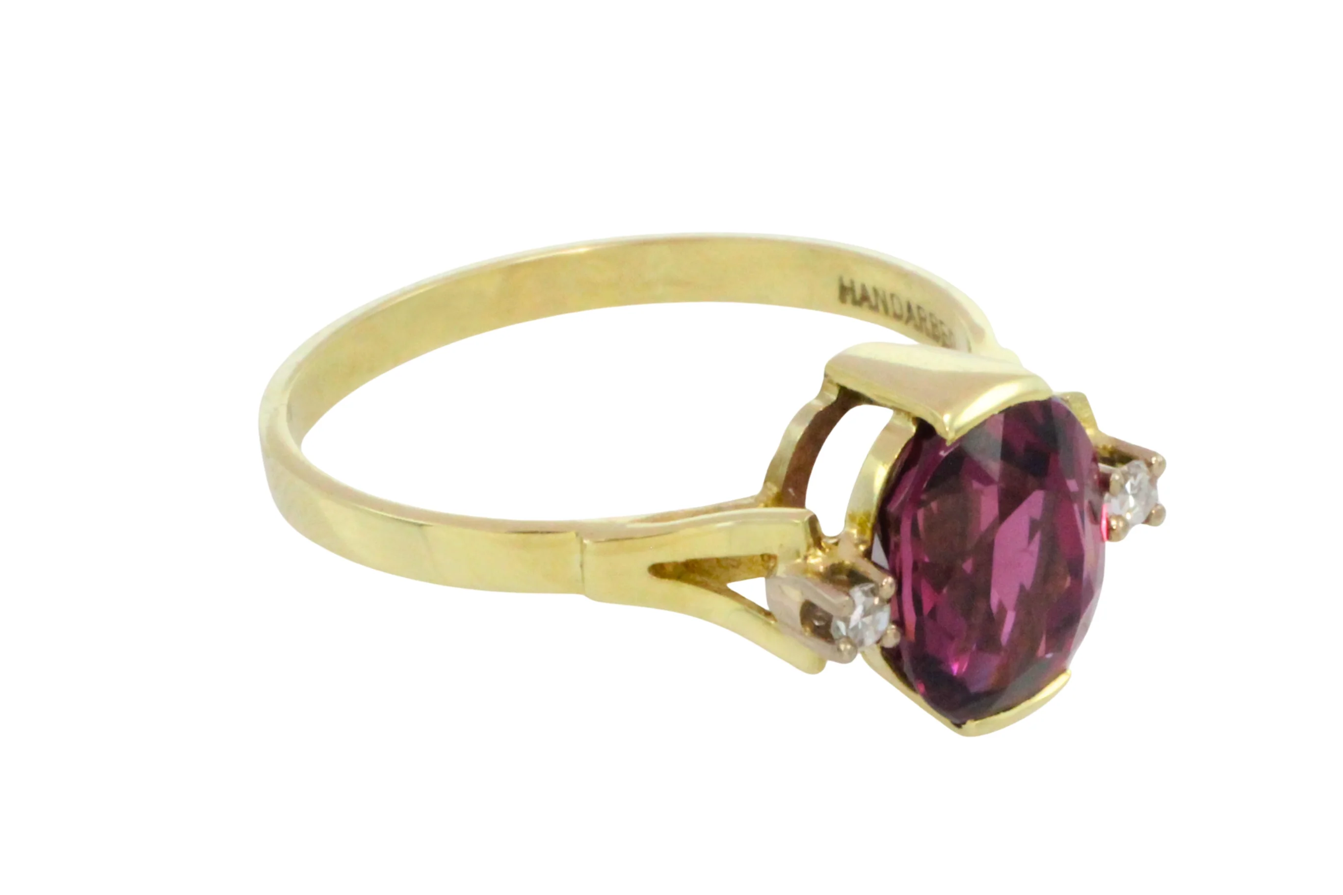 Vintage garnet and diamond ring in 14 carat gold - Image 2