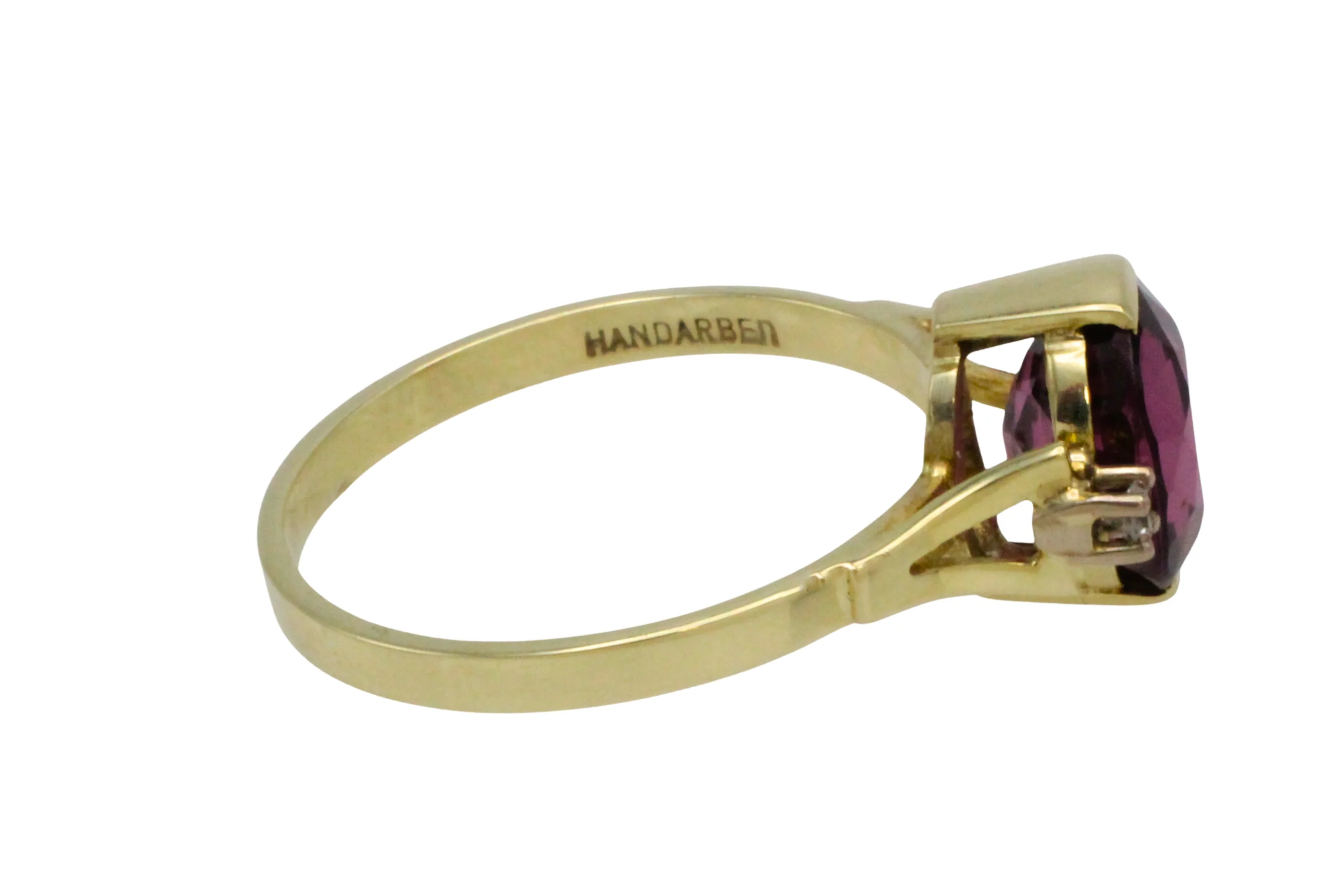Vintage garnet and diamond ring in 14 carat gold - Image 4