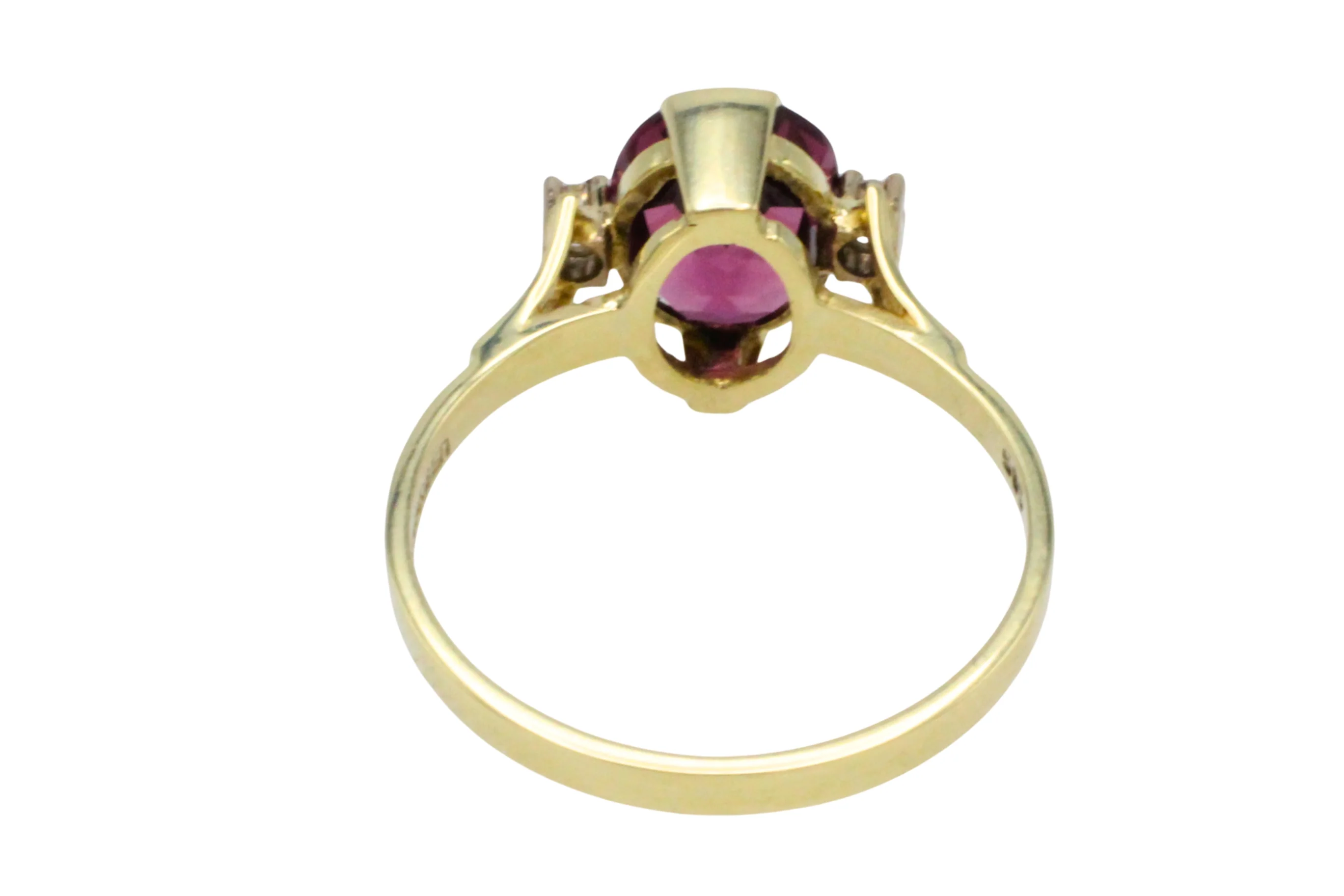 Vintage garnet and diamond ring in 14 carat gold - Image 5