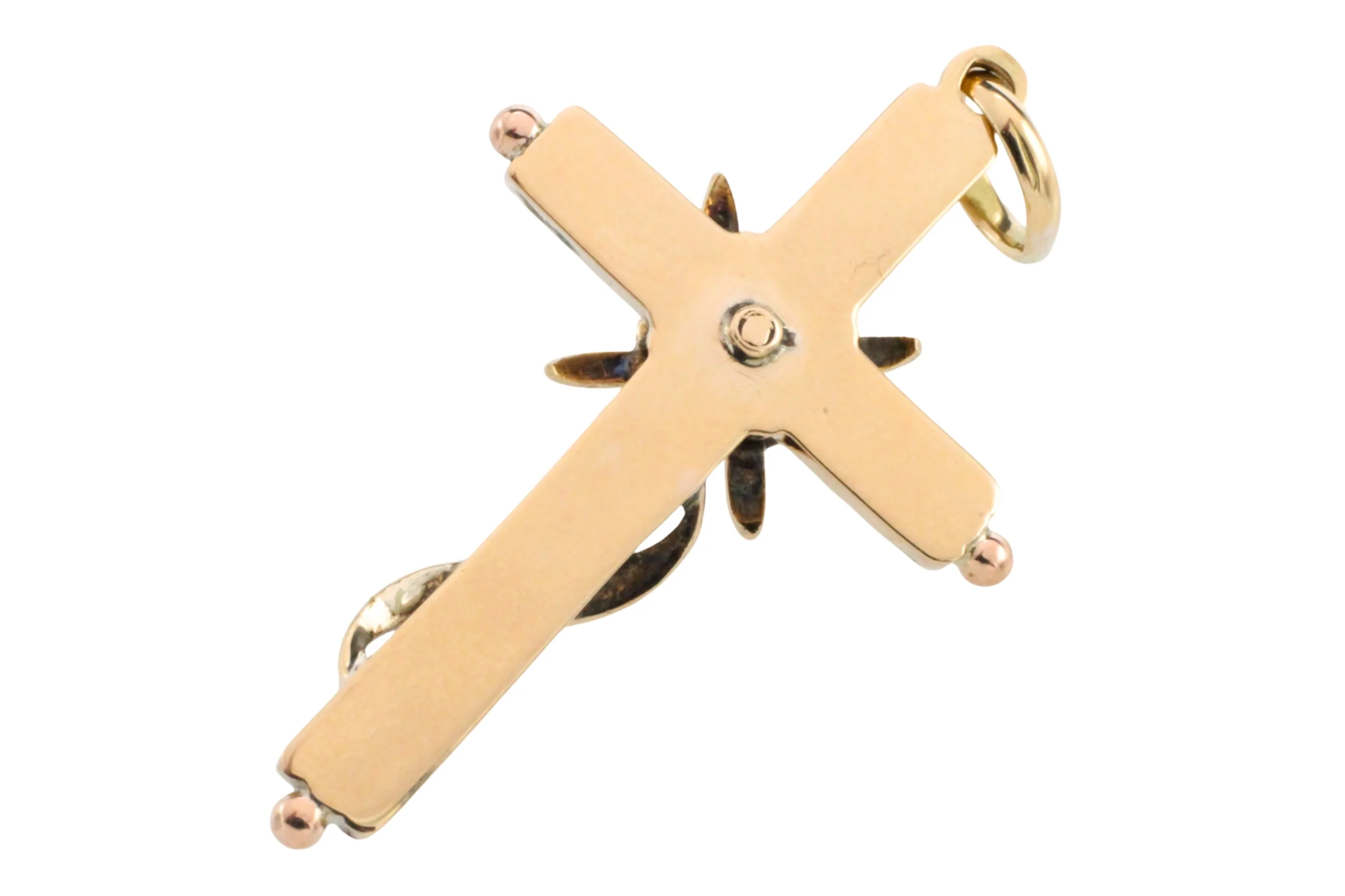 Vintage gold cross with rose diamonds - Image 4