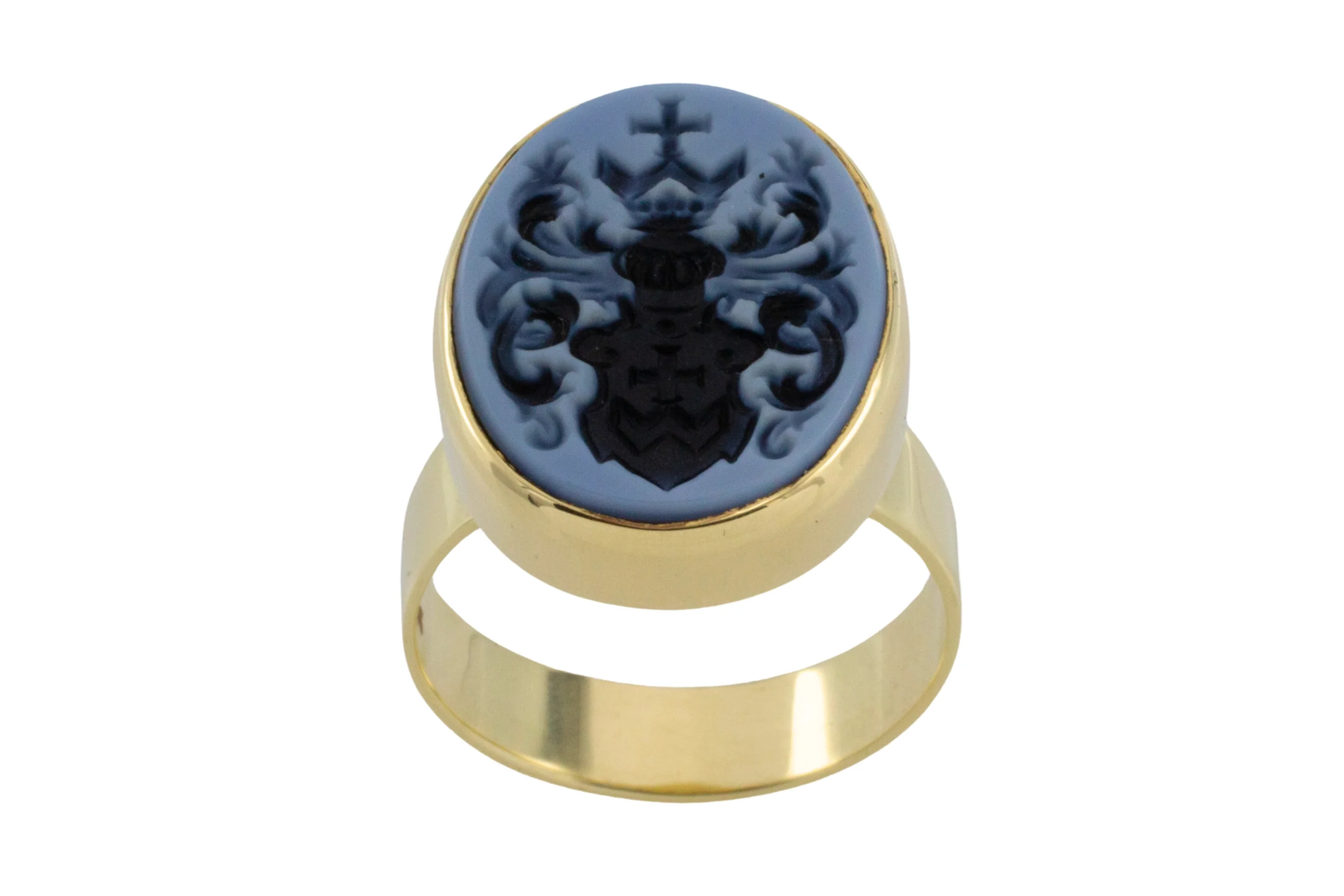 Vintage intaglio signet ring in 14 carat gold - Image 3