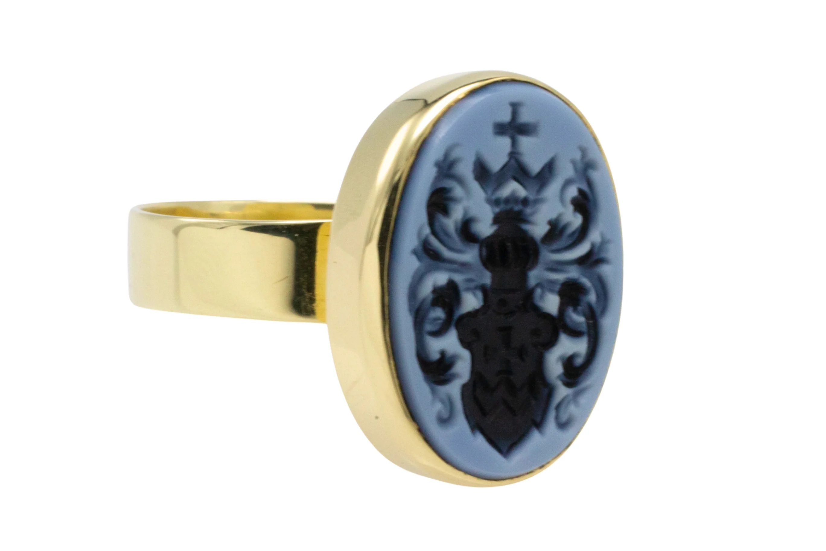 Vintage intaglio signet ring in 14 carat gold - Image 4