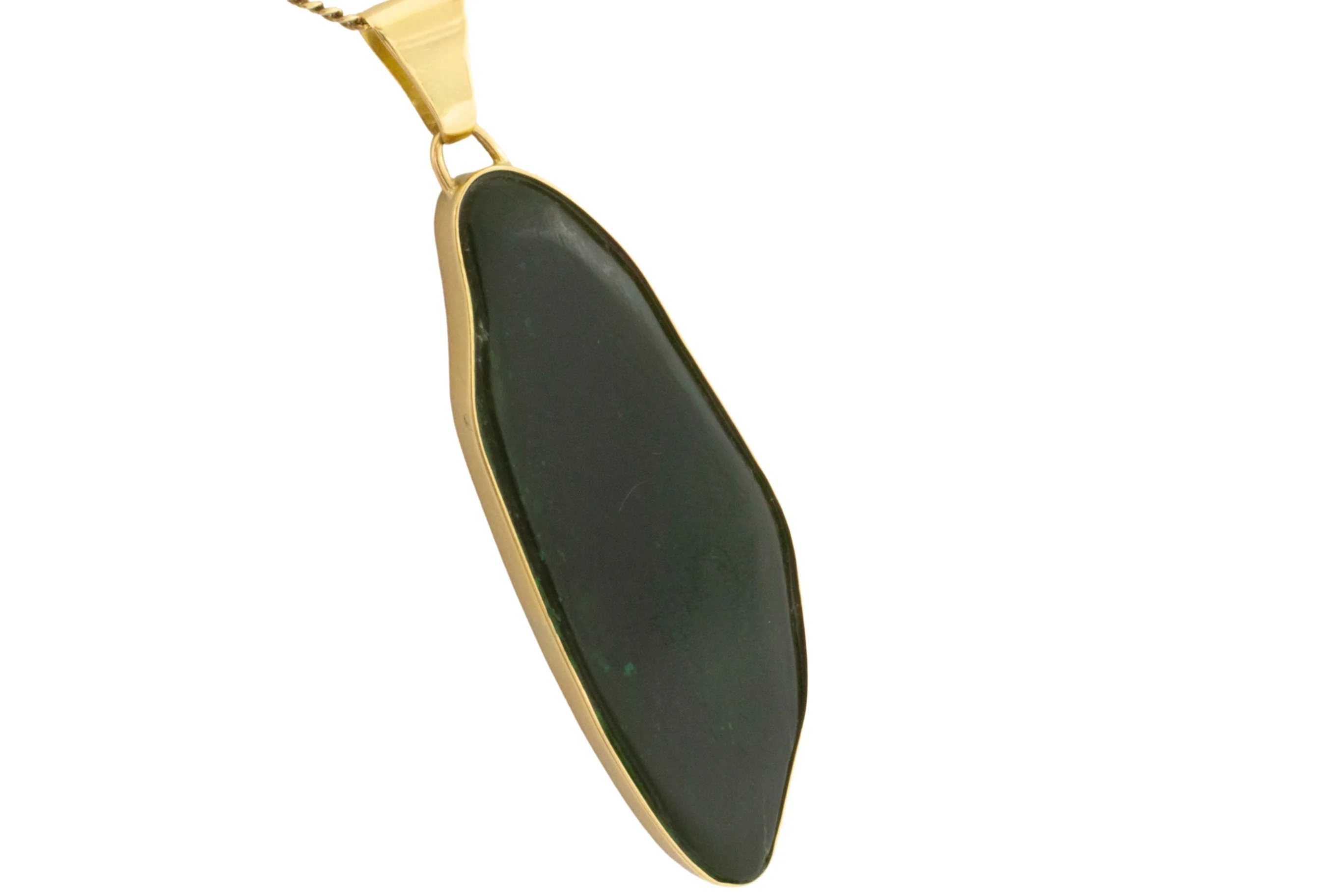 Vintage jade pendant in 14 carat gold - Image 2