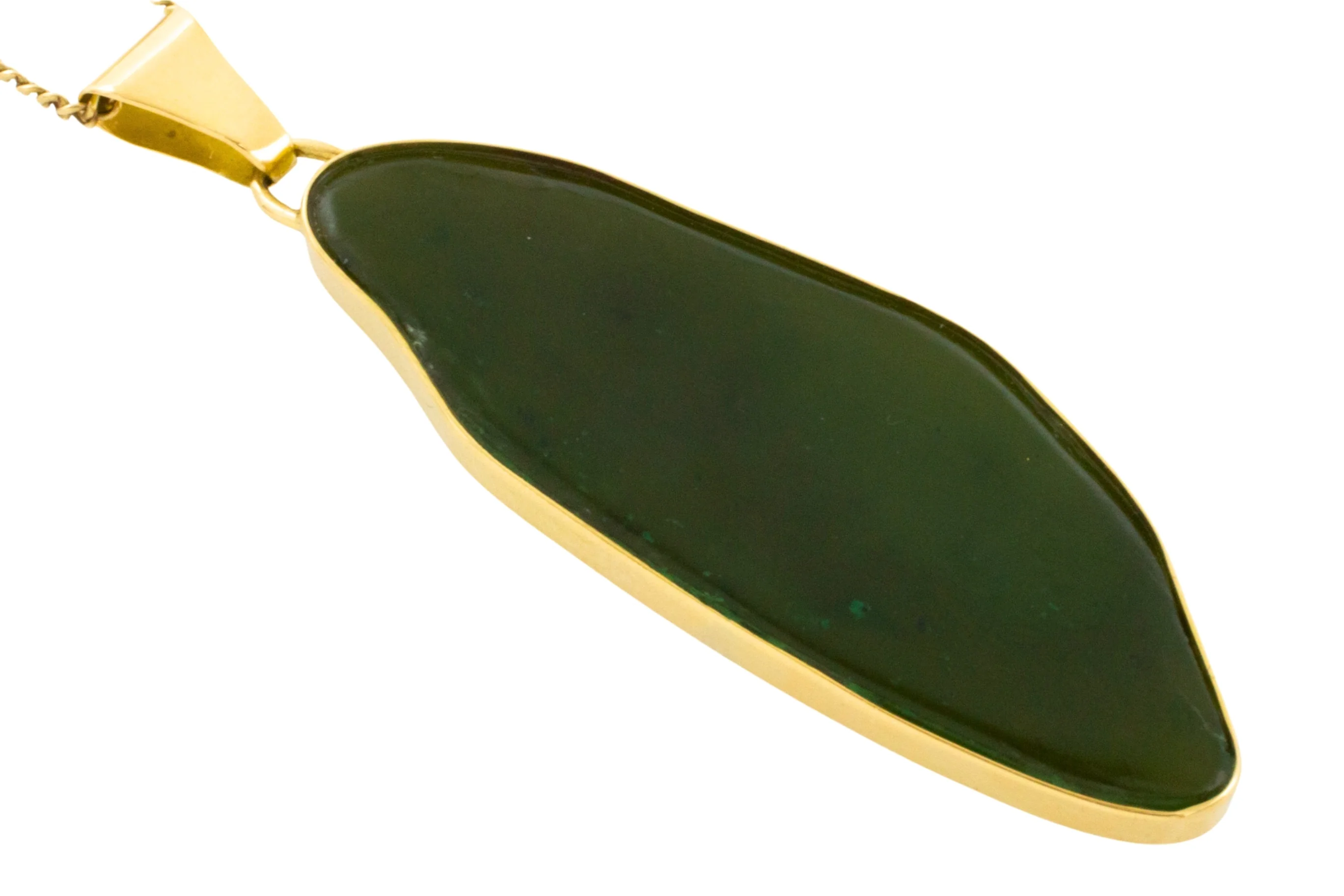 Vintage jade pendant in 14 carat gold - Image 3