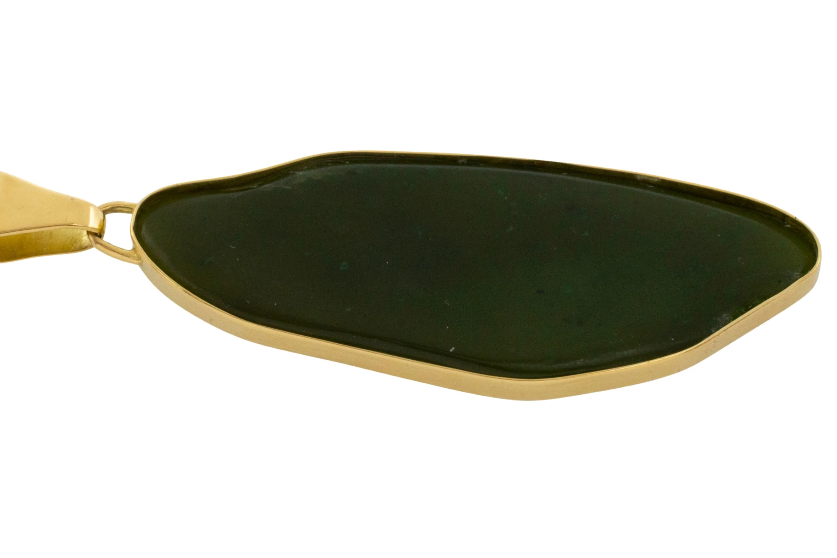 Vintage jade pendant in 14 carat gold - Image 4