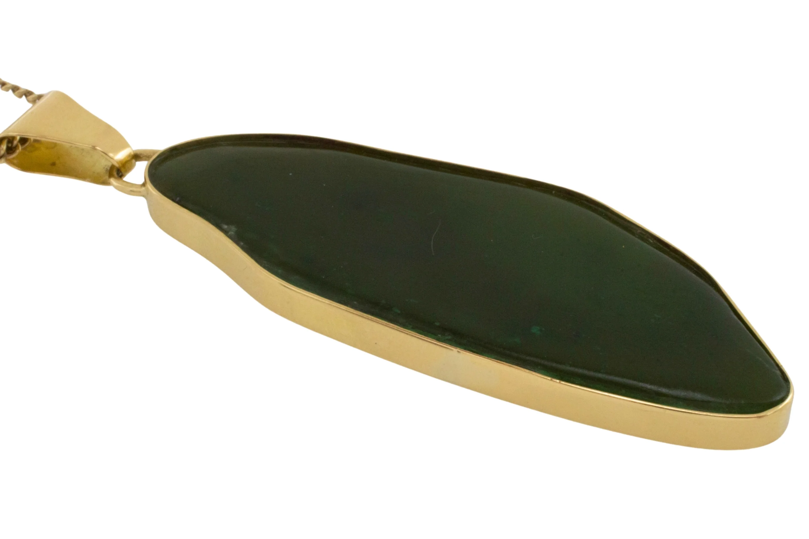 Vintage jade pendant in 14 carat gold - Image 5