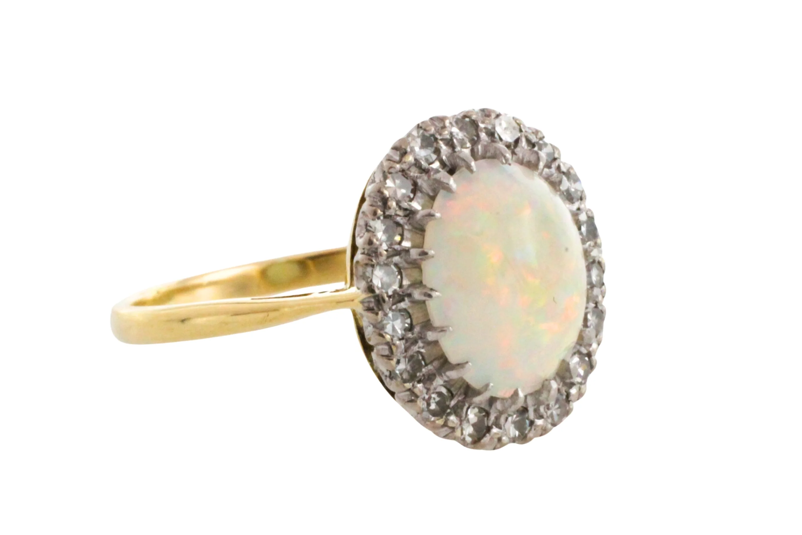 Vintage opal and diamond cluster ring - Image 2