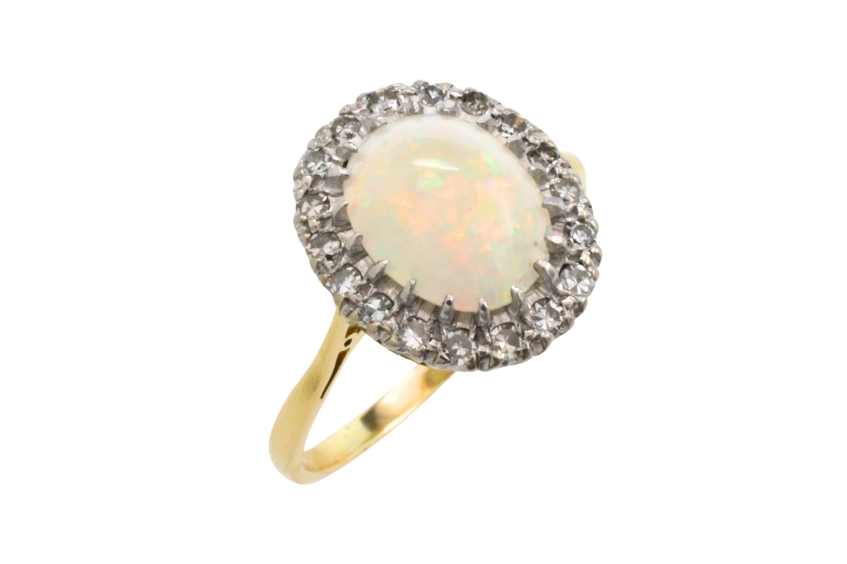 Vintage opal and diamond cluster ring - Image 3