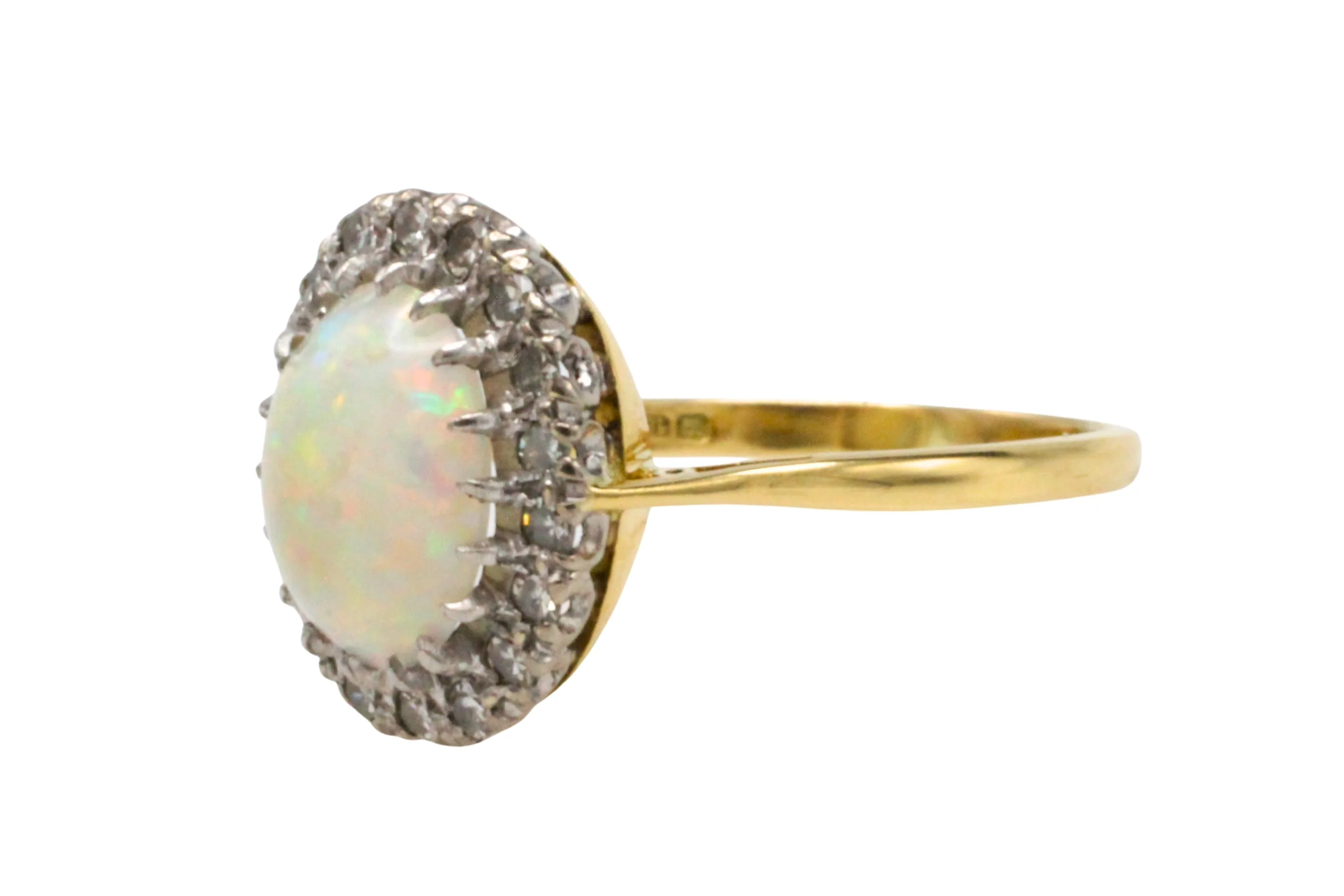 Vintage opal and diamond cluster ring - Image 4