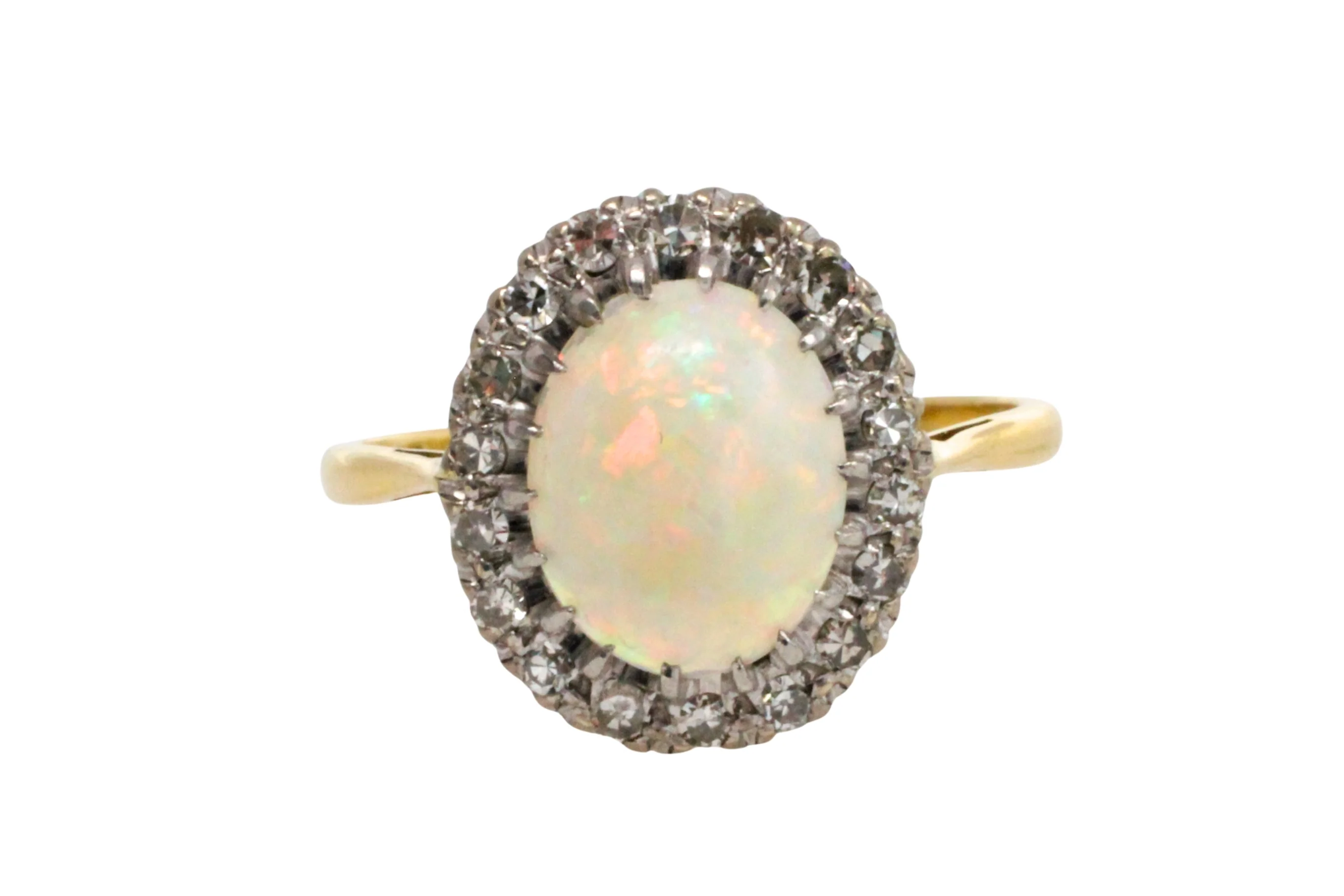 Vintage opal and diamond cluster ring - Image 5