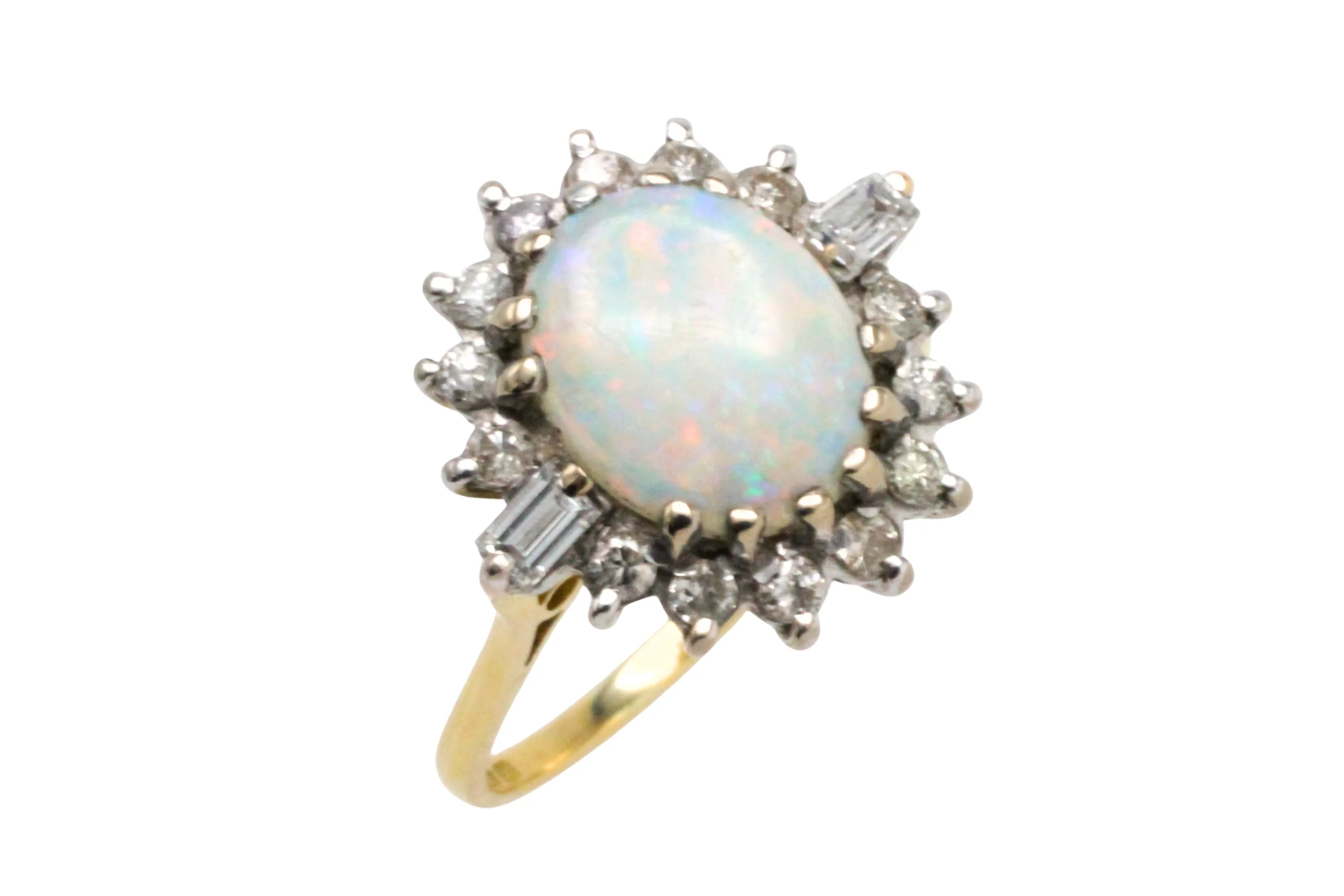 Vintage opal and diamond ring
