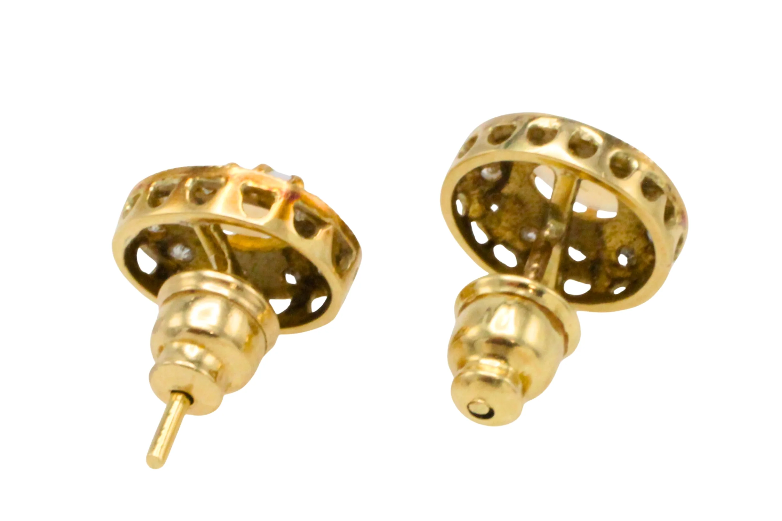 Vintage opal and diamond studs - Image 3