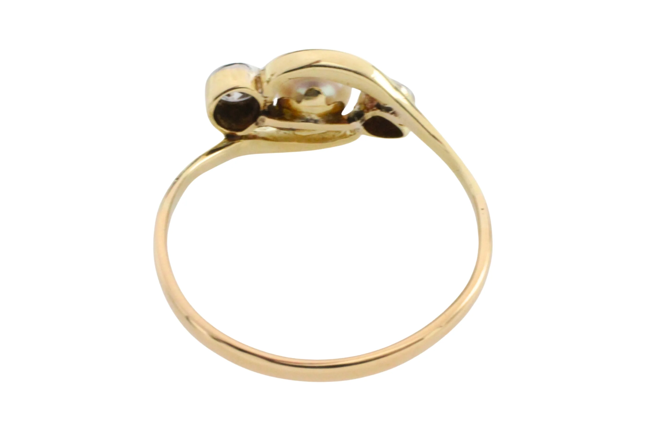 Vintage pearl and brilliant cut diamond ring - Image 7