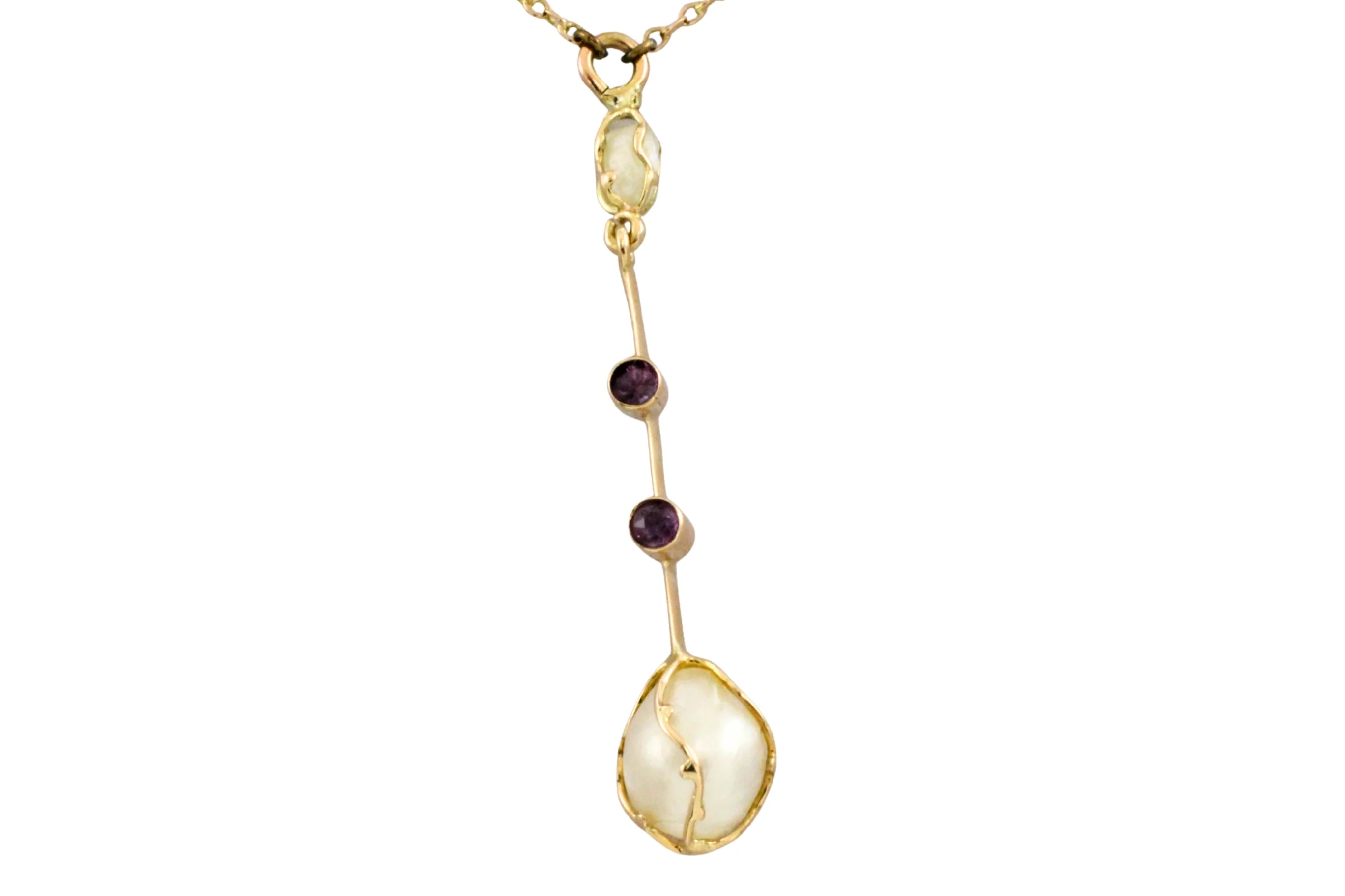 Vintage pearl and tourmaline pendant - Image 2
