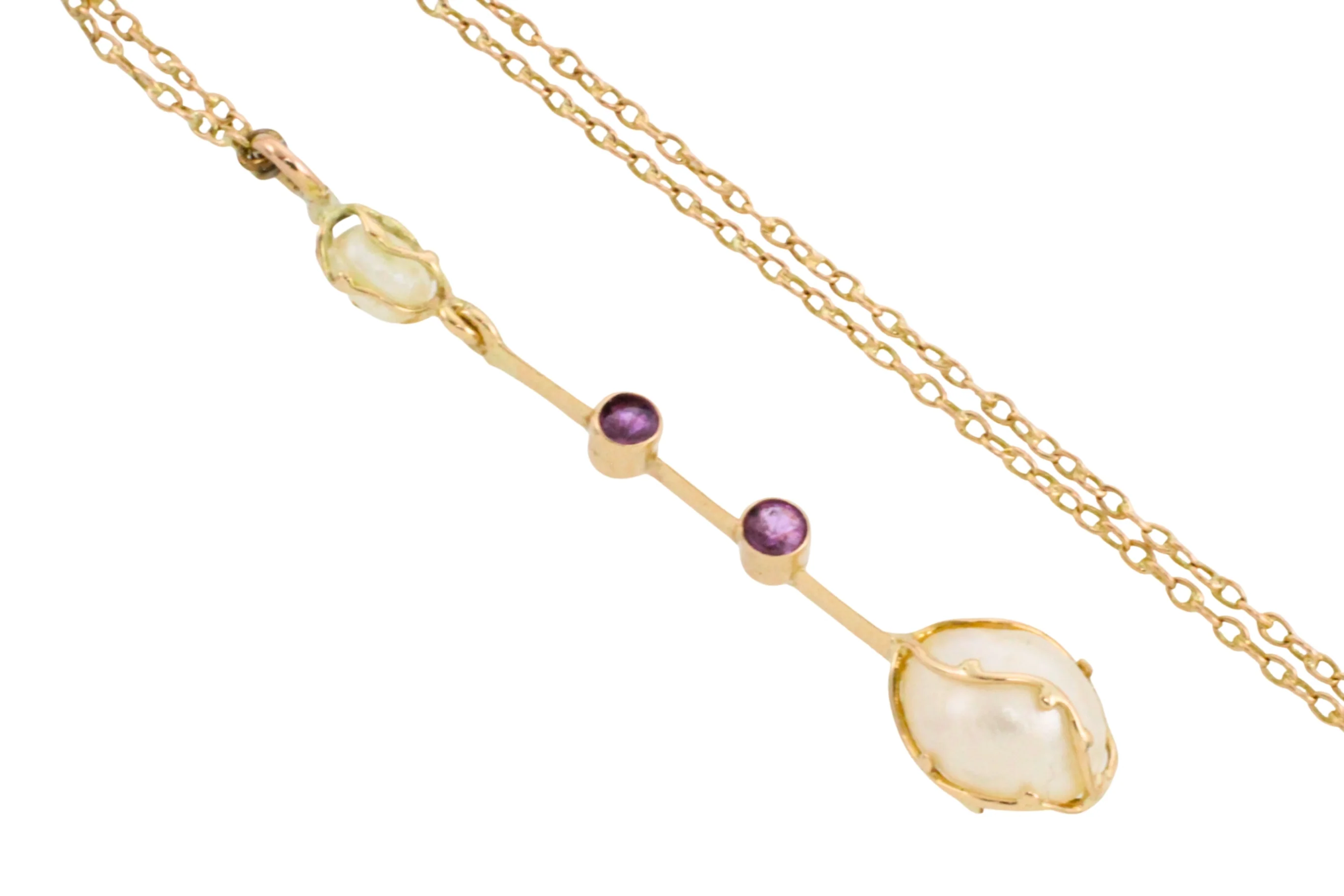 Vintage pearl and tourmaline pendant - Image 3