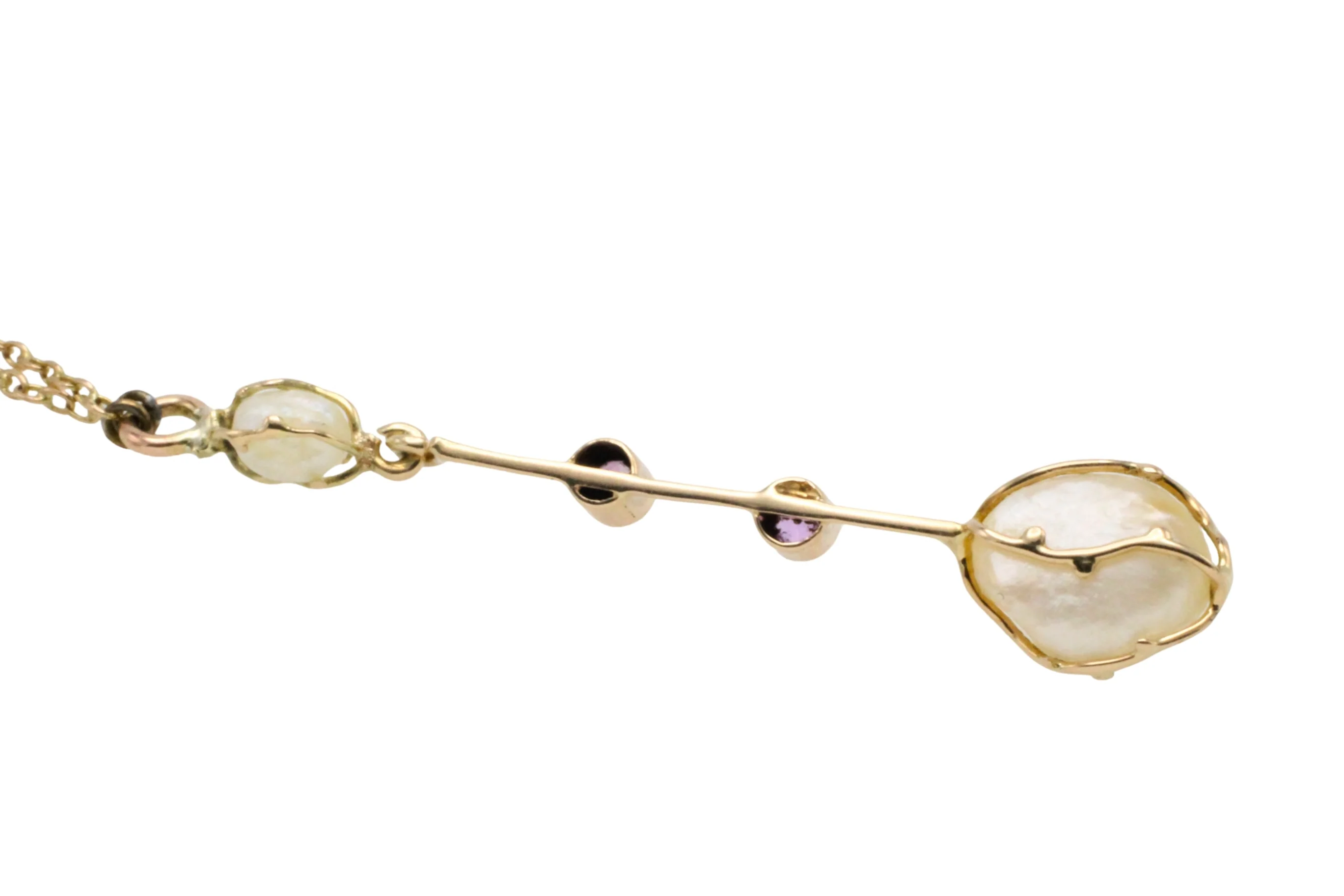 Vintage pearl and tourmaline pendant - Image 4