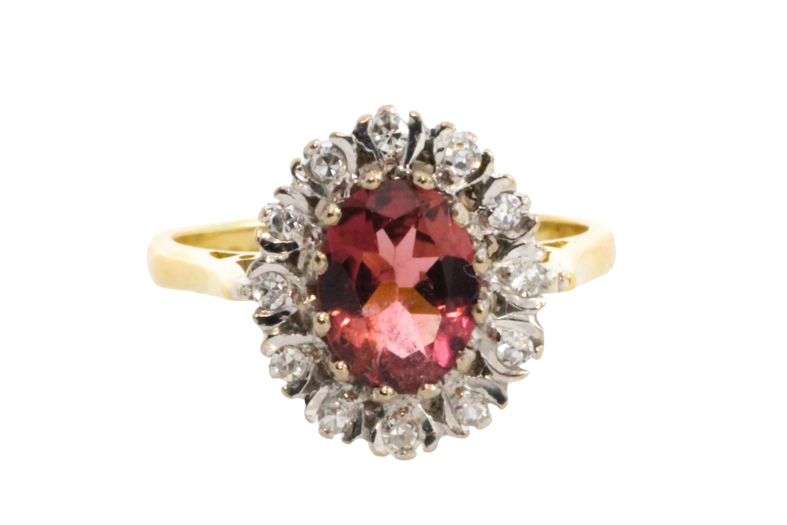Vintage pink tourmaline and diamond ring - Image 2