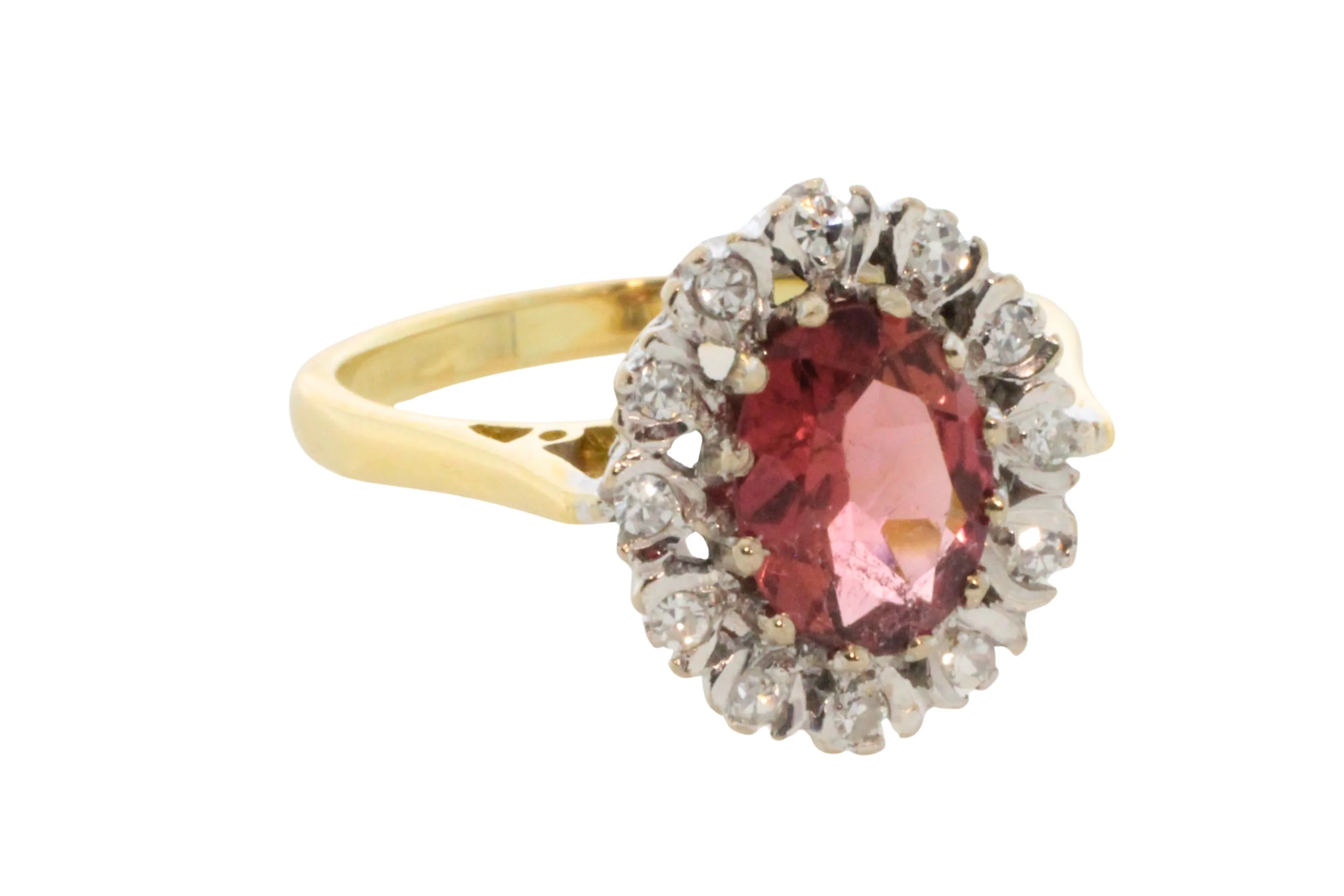 Vintage pink tourmaline and diamond ring - Image 3