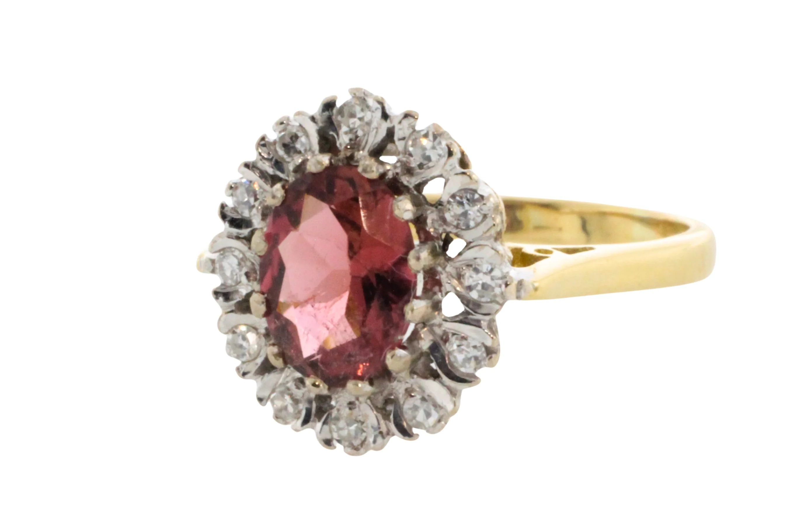 Vintage pink tourmaline and diamond ring - Image 6