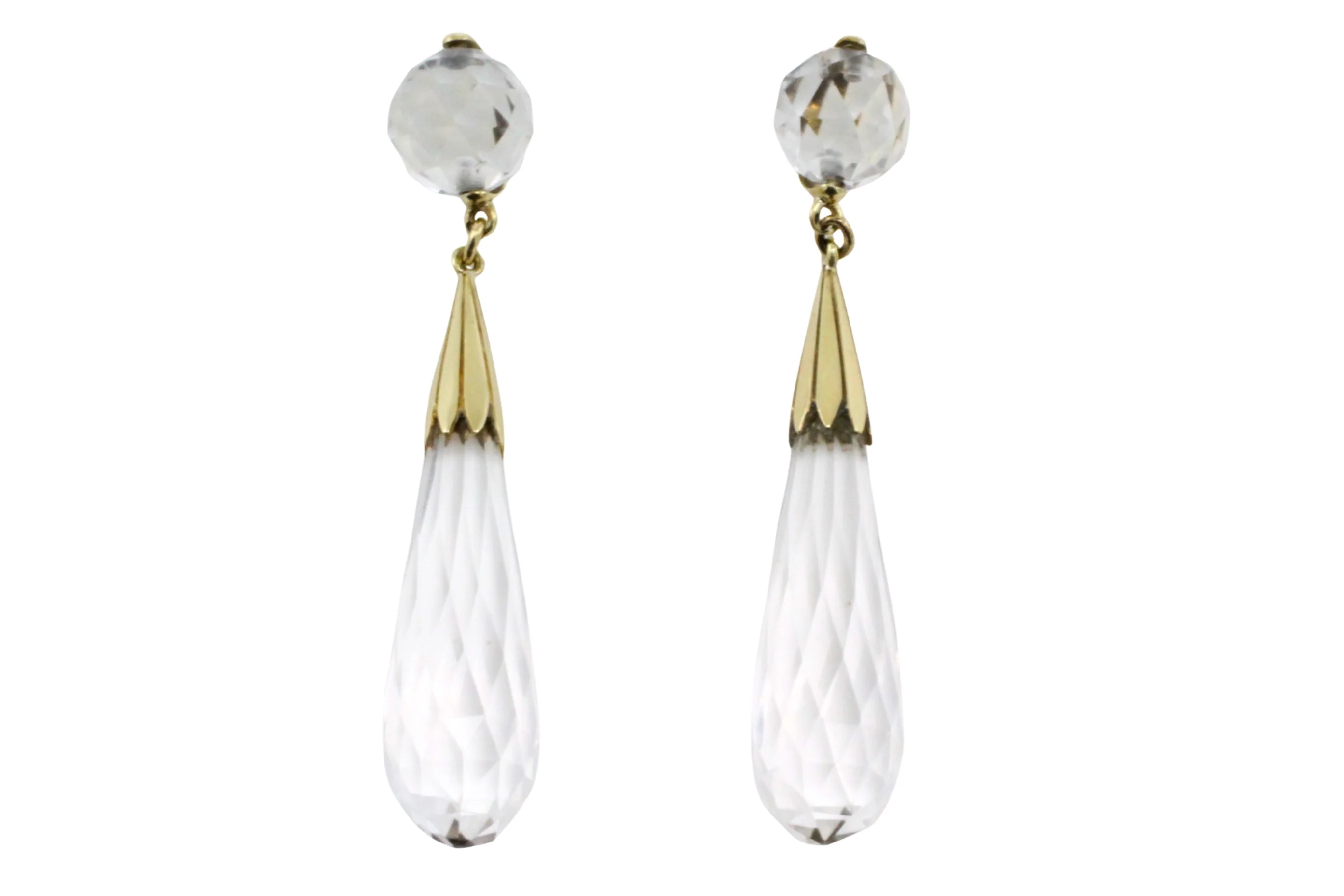 Vintage rock crystal pendant earrings
