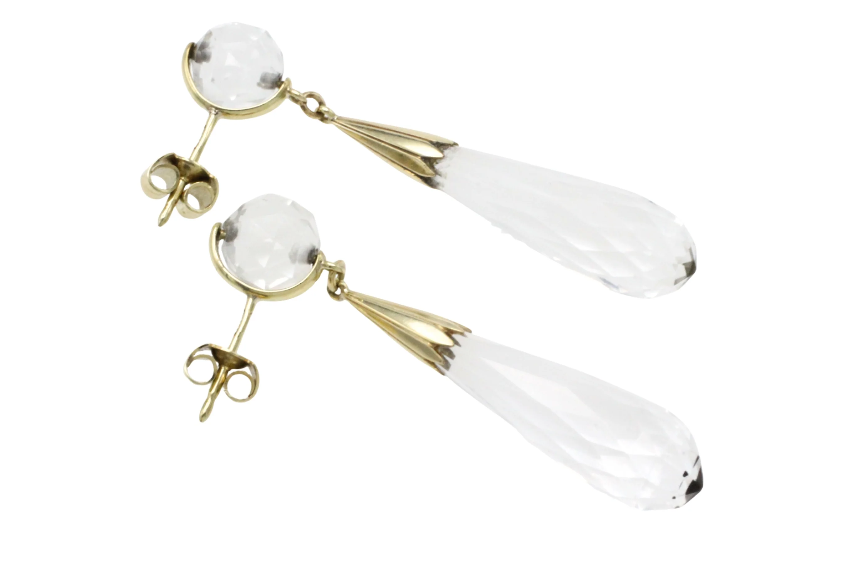 Vintage rock crystal pendant earrings - Image 2