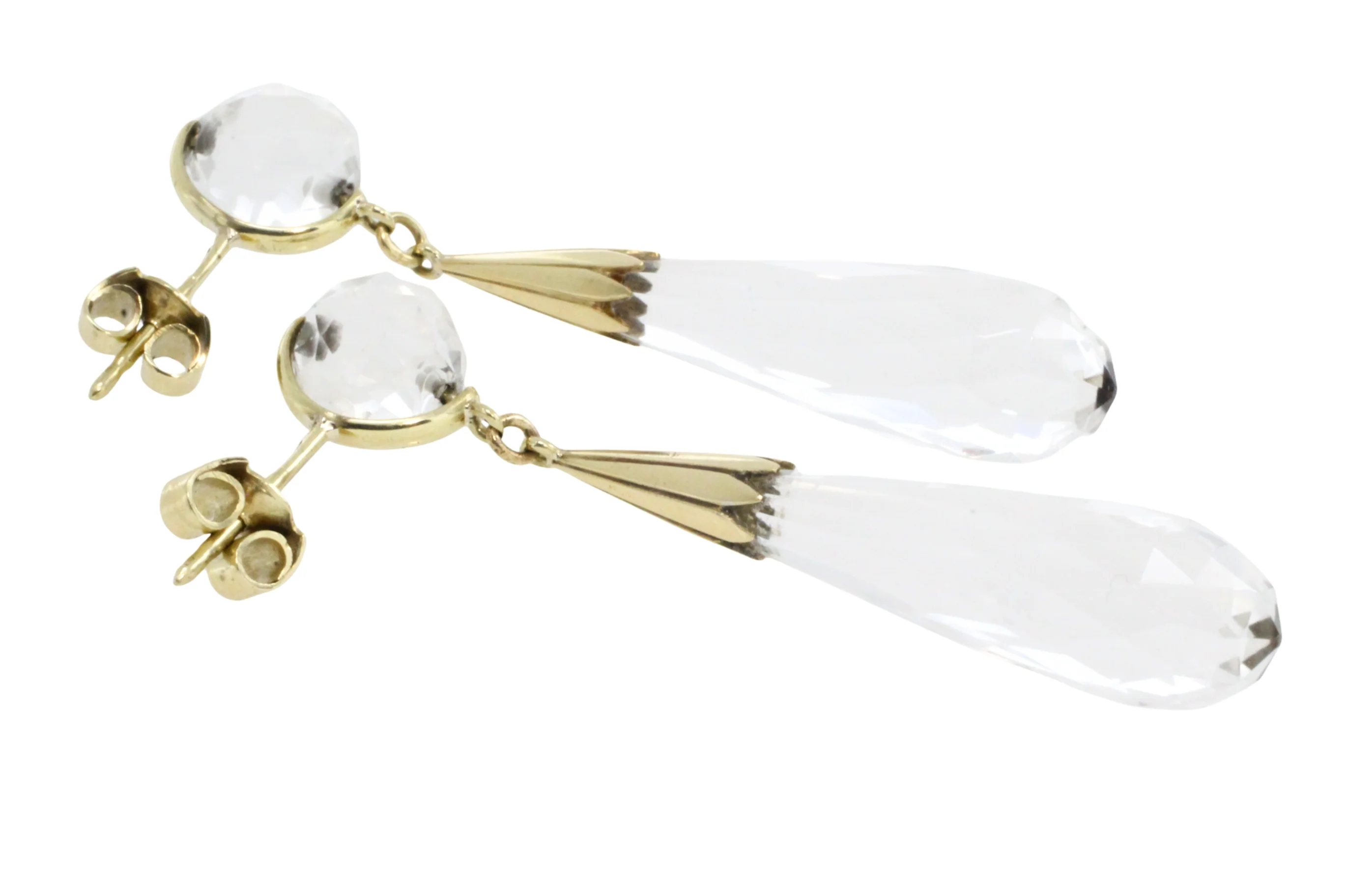 Vintage rock crystal pendant earrings - Image 3