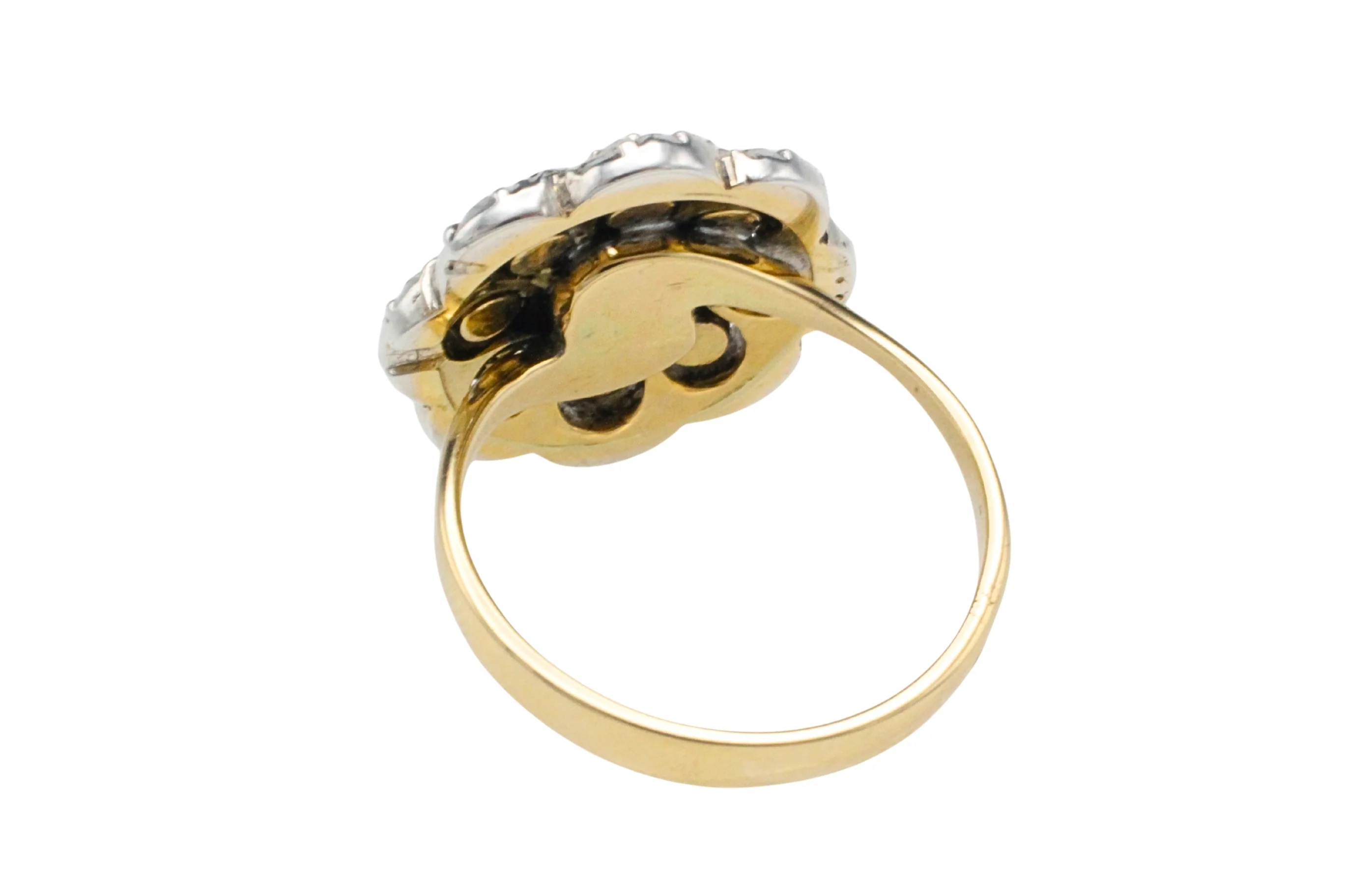 Vintage rose diamond ring in silver and gold - Image 6